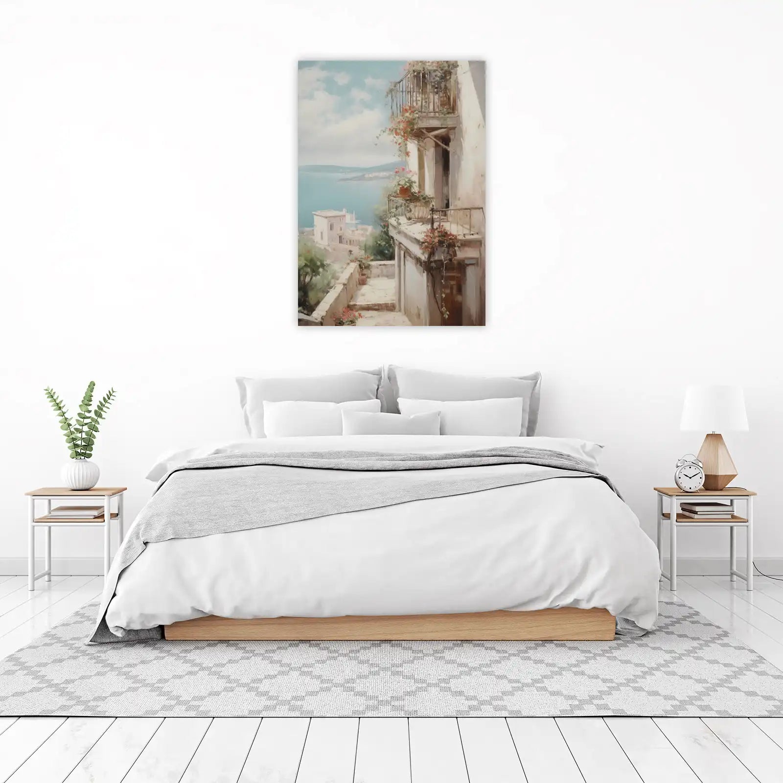 Balcony Seascape Floral Wall Art