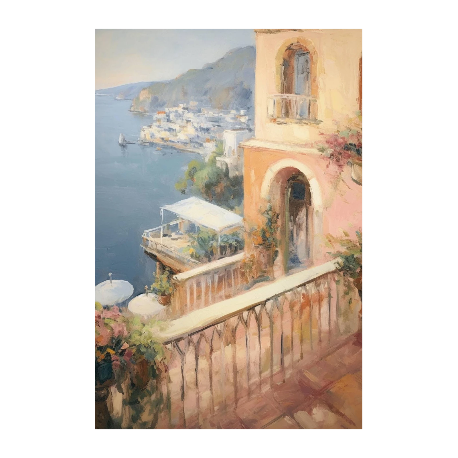 Italian Coastal Village Amore Wall Art