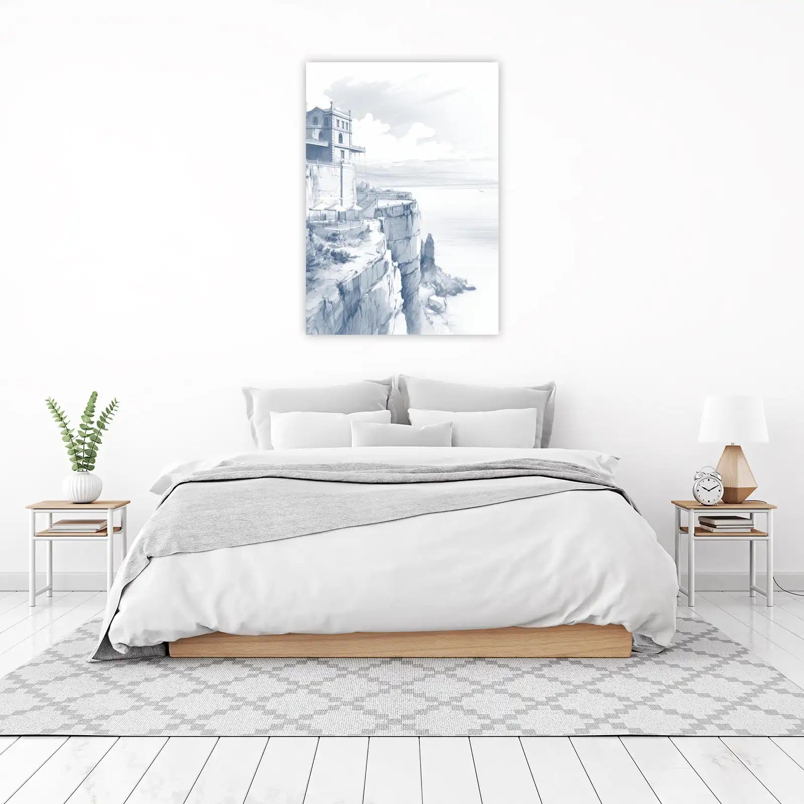 Cliffside Estate Sketch Wall Art