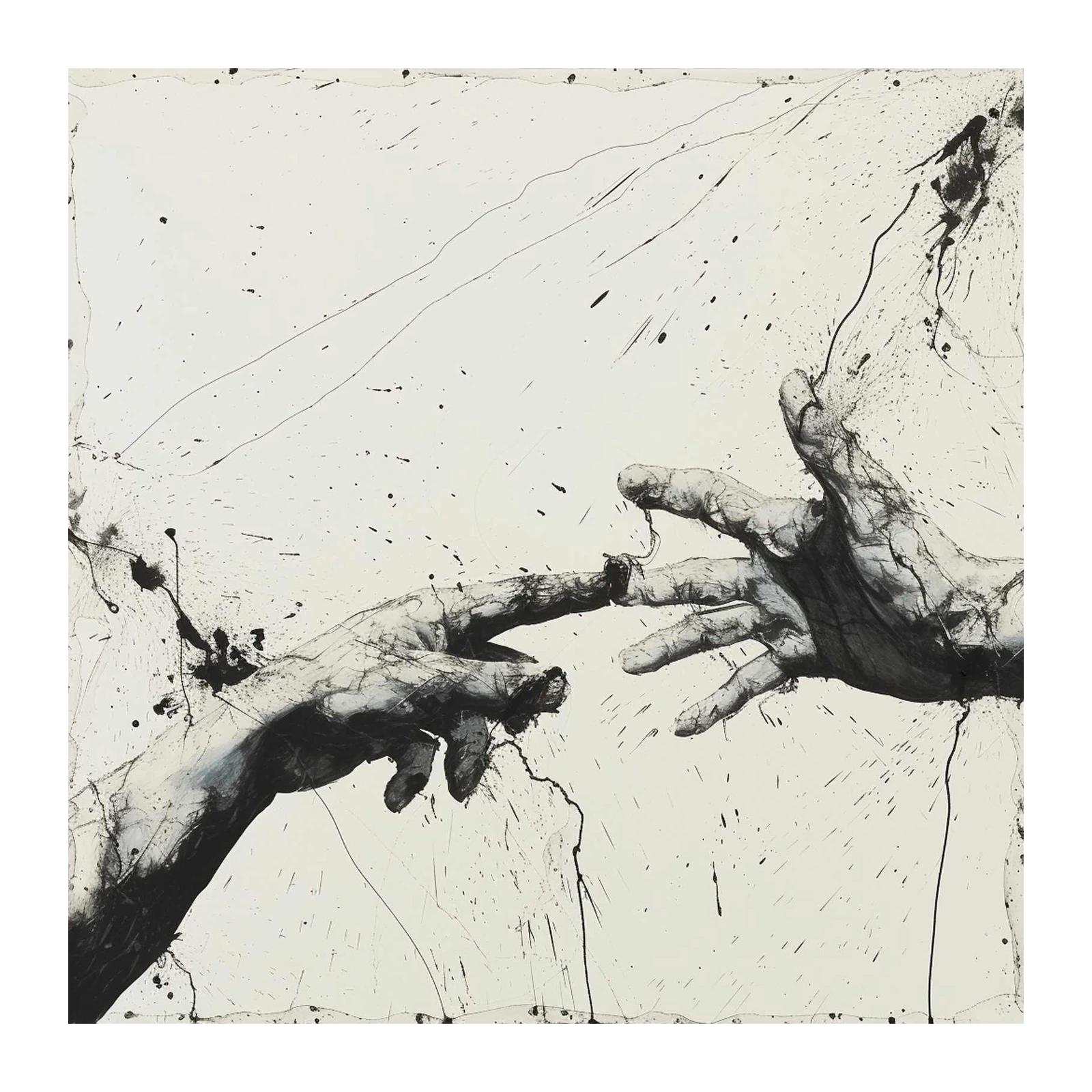 Abstract Hand Connection Wall Art