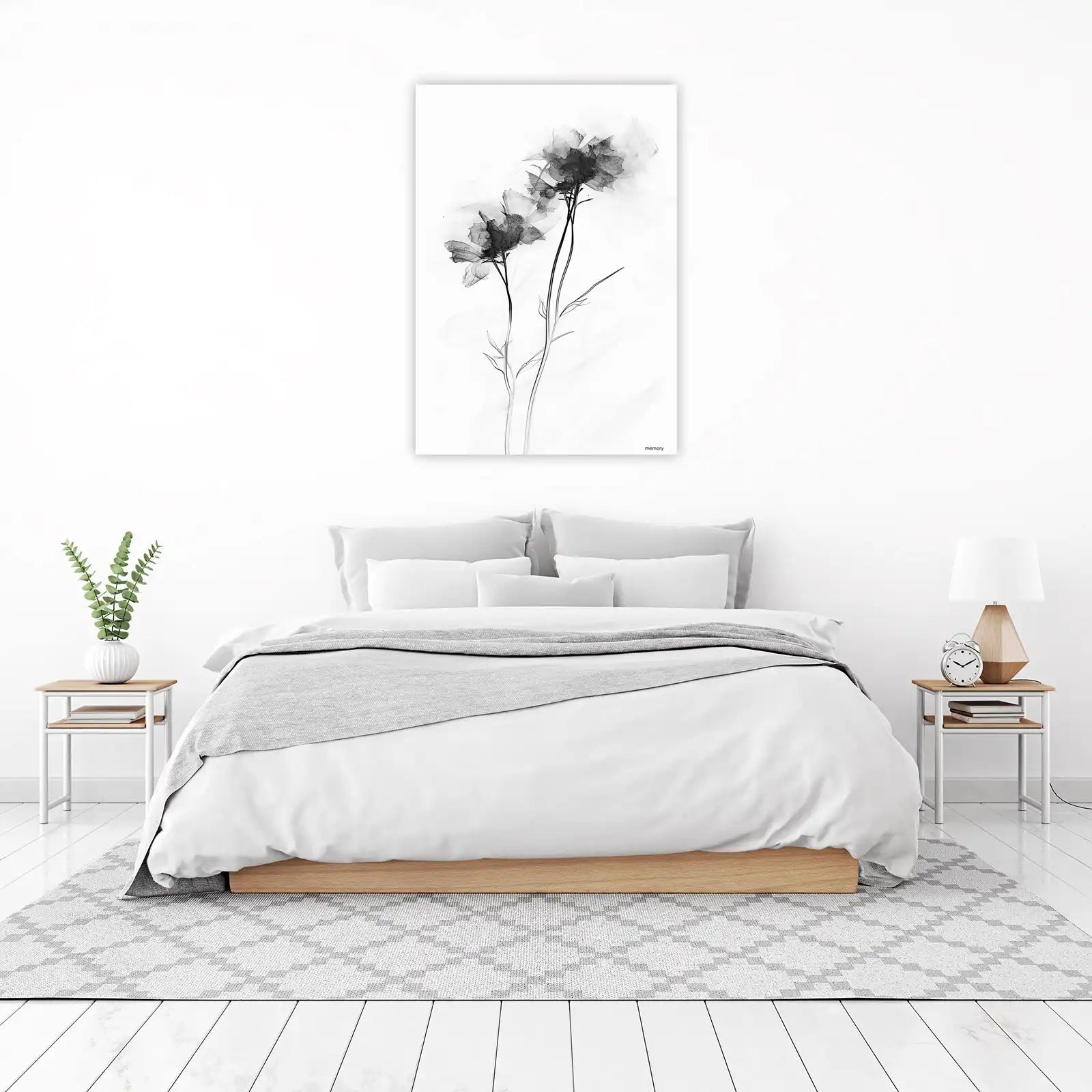 Monochrome Floral Dreams Wall Art