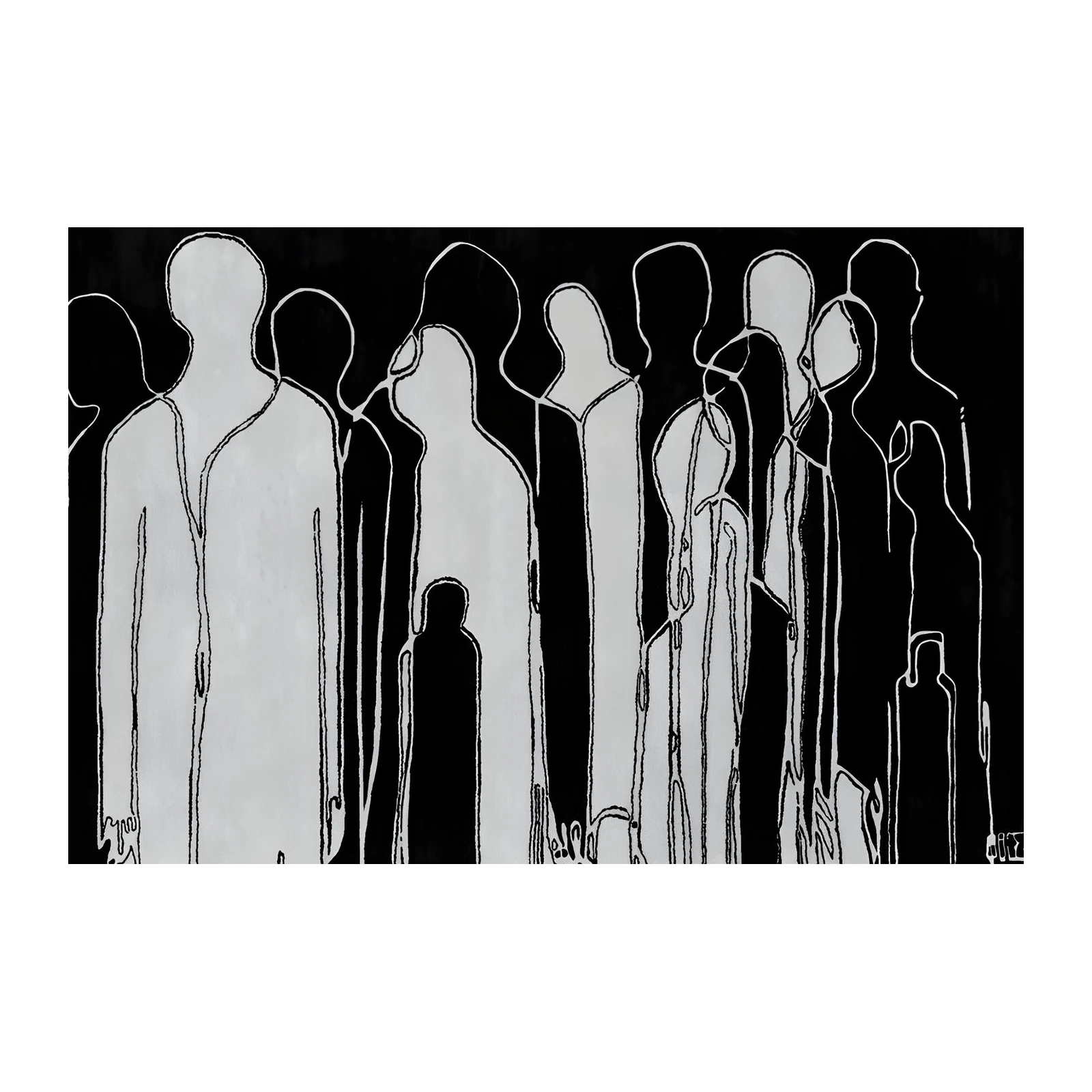 Enigmatic Figures Black & White Wall Art