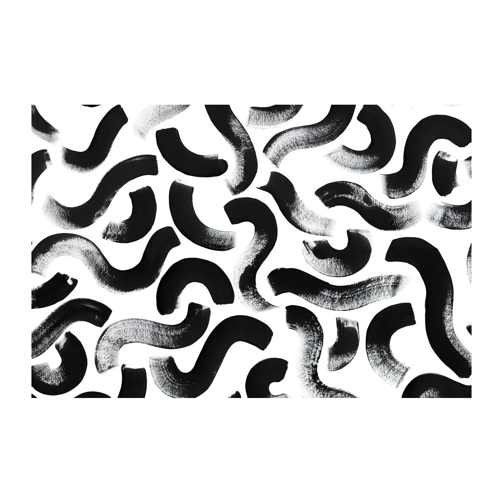 Abstract Black Swirls Modern Art Wall Art