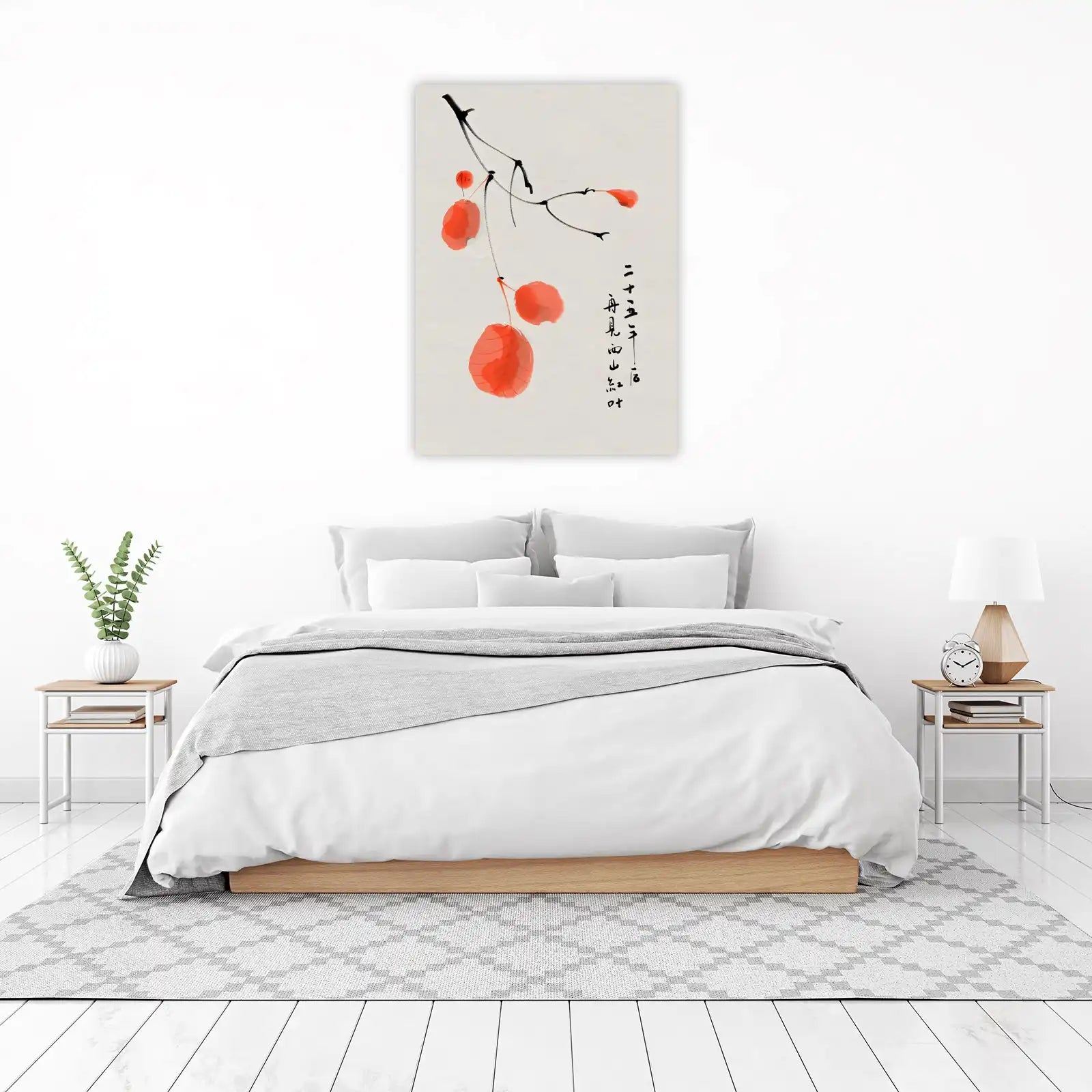 Vibrant Red Autumn Leaves Zen Wall Art