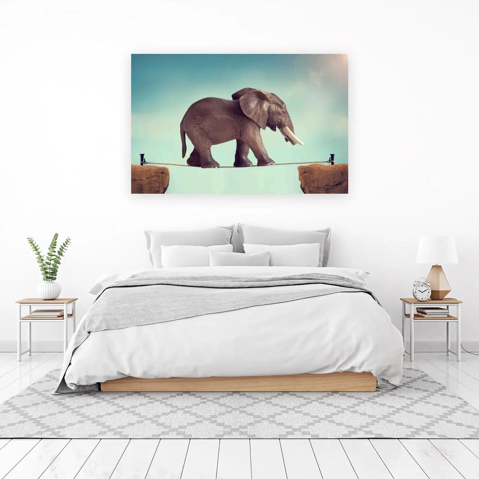 Elephant Balance Tightrope Art Wall Art
