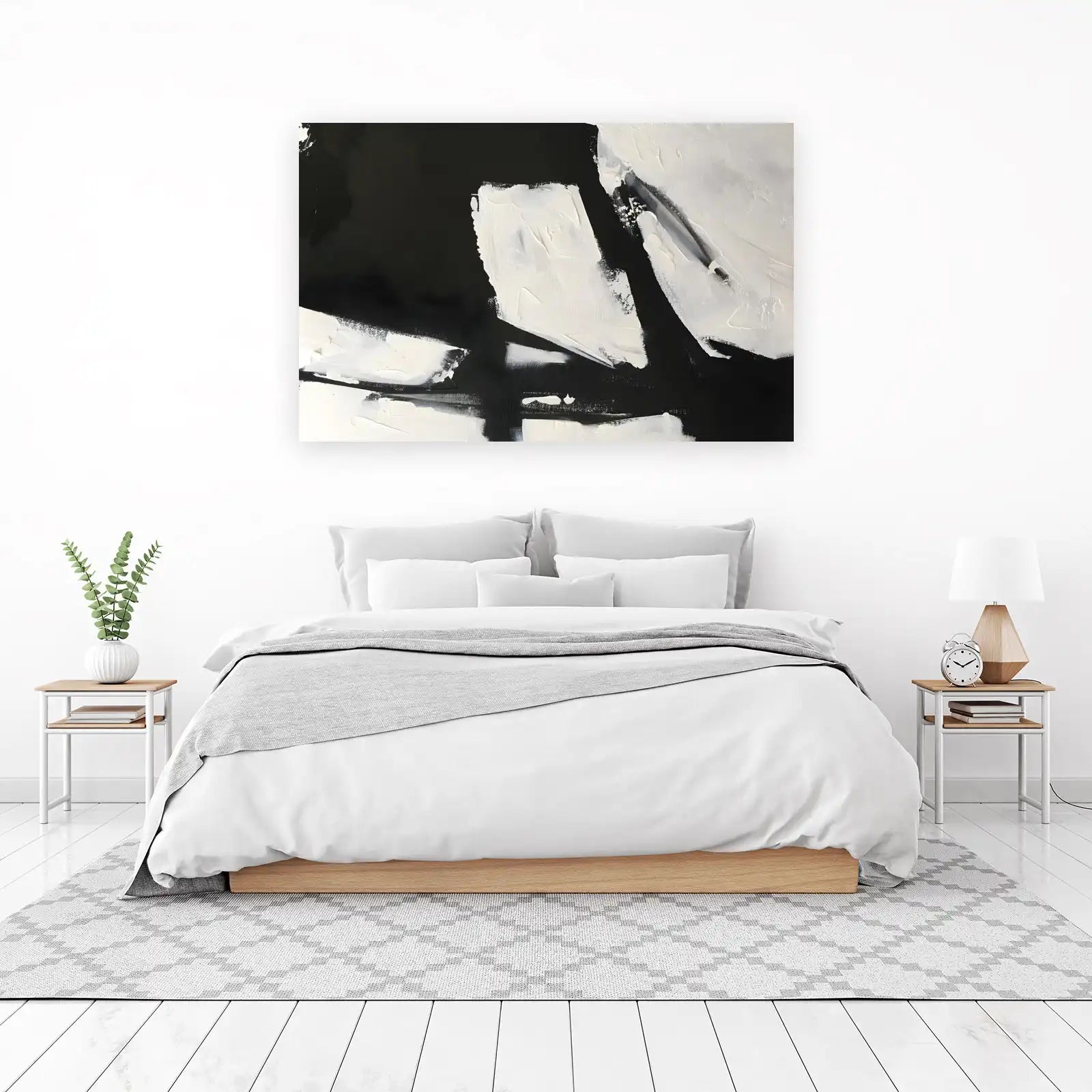 Abstract Black & White Textured Wall Art