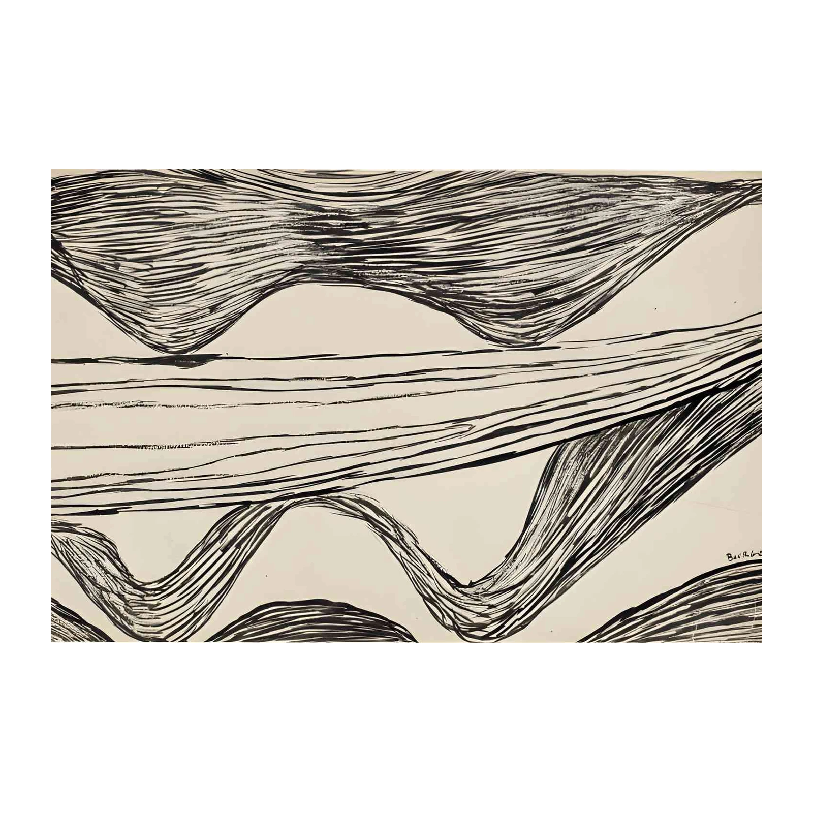 Abstract Flow Black & White Wall Art