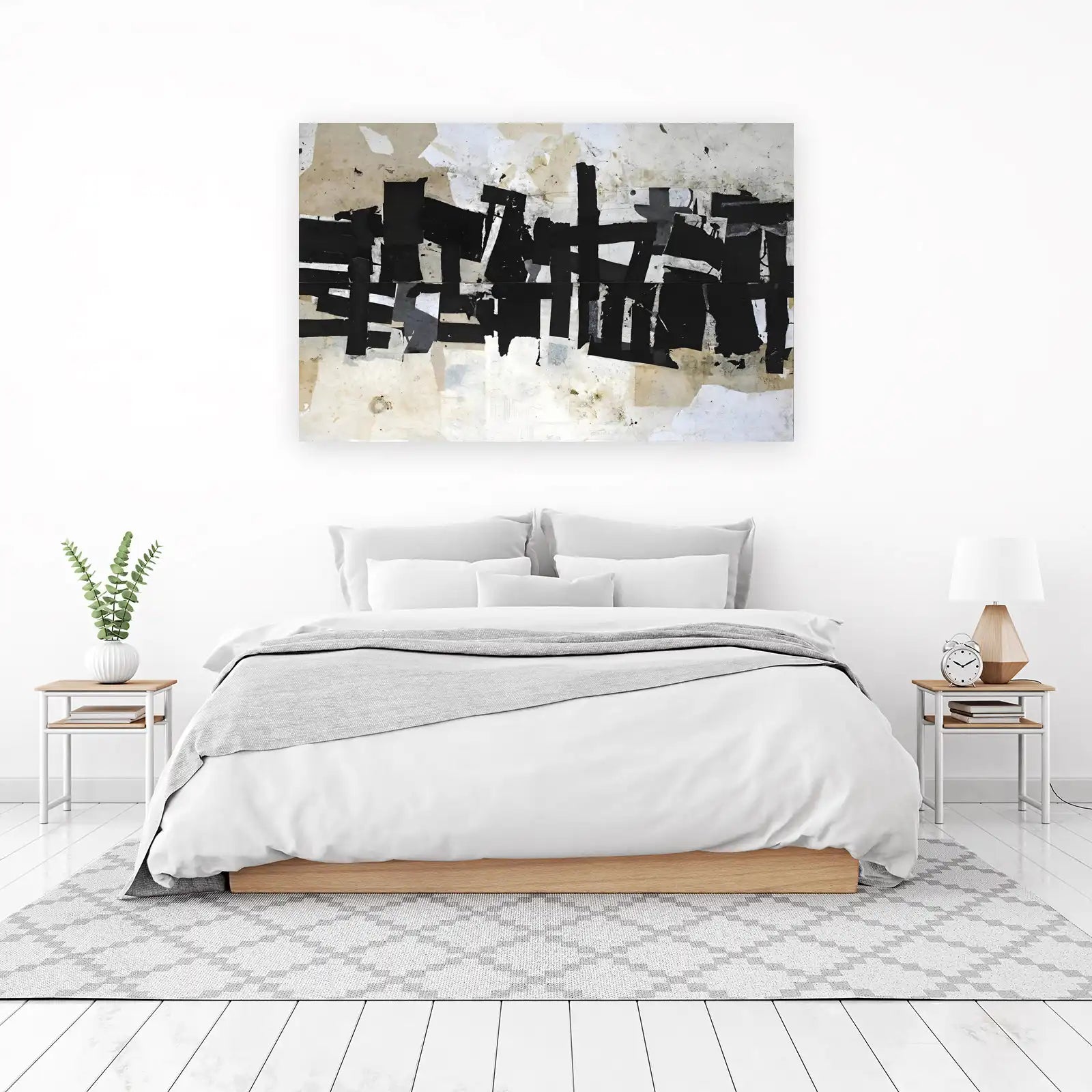 Abstract Black & White Cityscape Wall Art