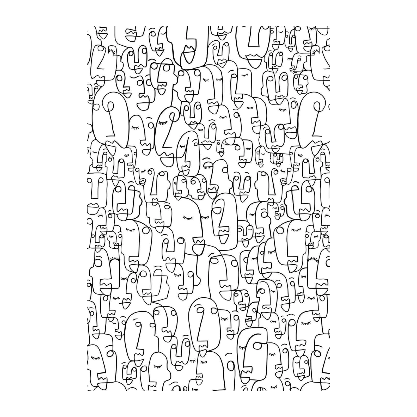 Abstract Faces Line Art Wall Art