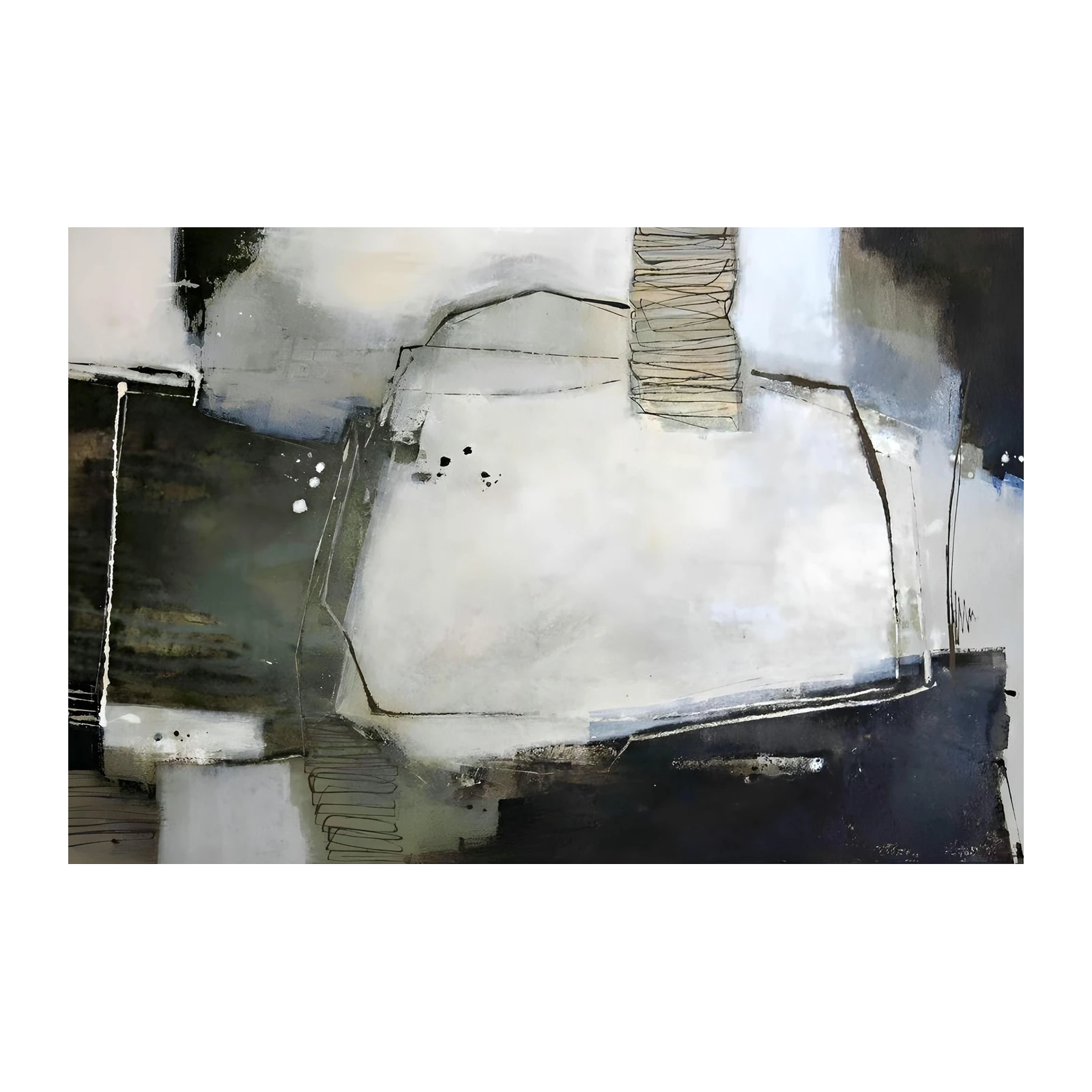Abstract Monochrome Textured Wall Art