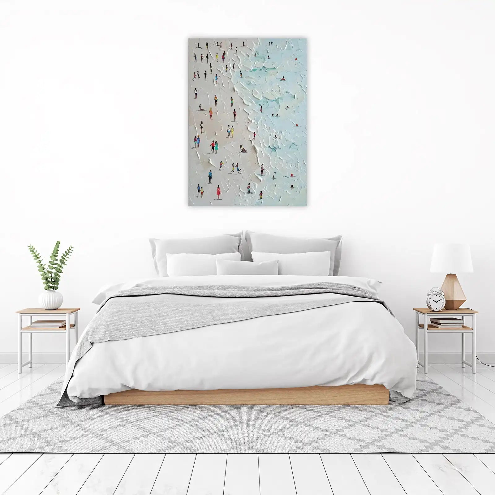 Summer Beach Scene Textured Wall Art