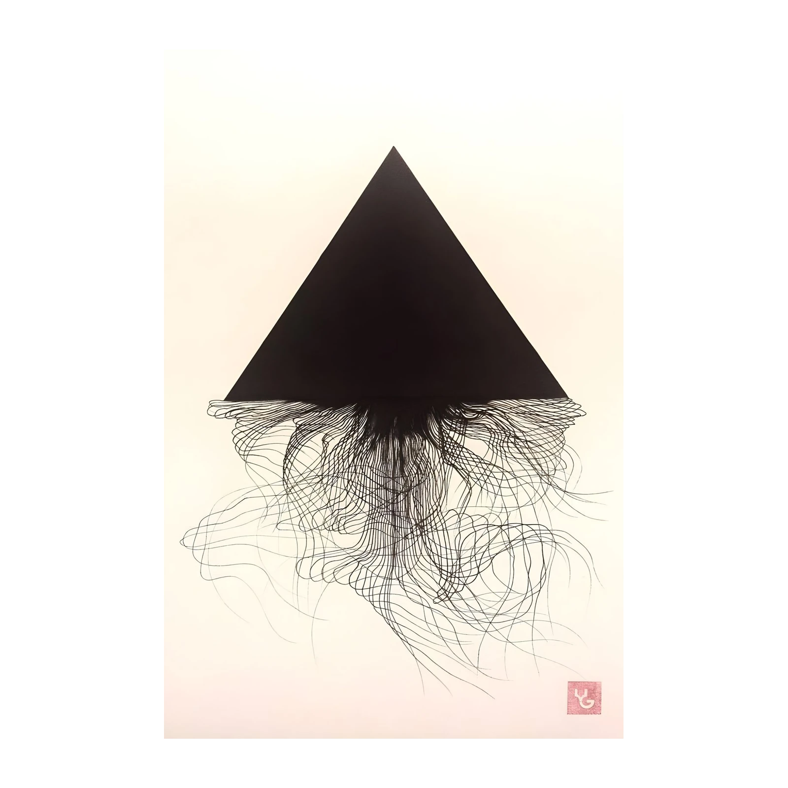Abstract Black Triangle Flow Wall Art