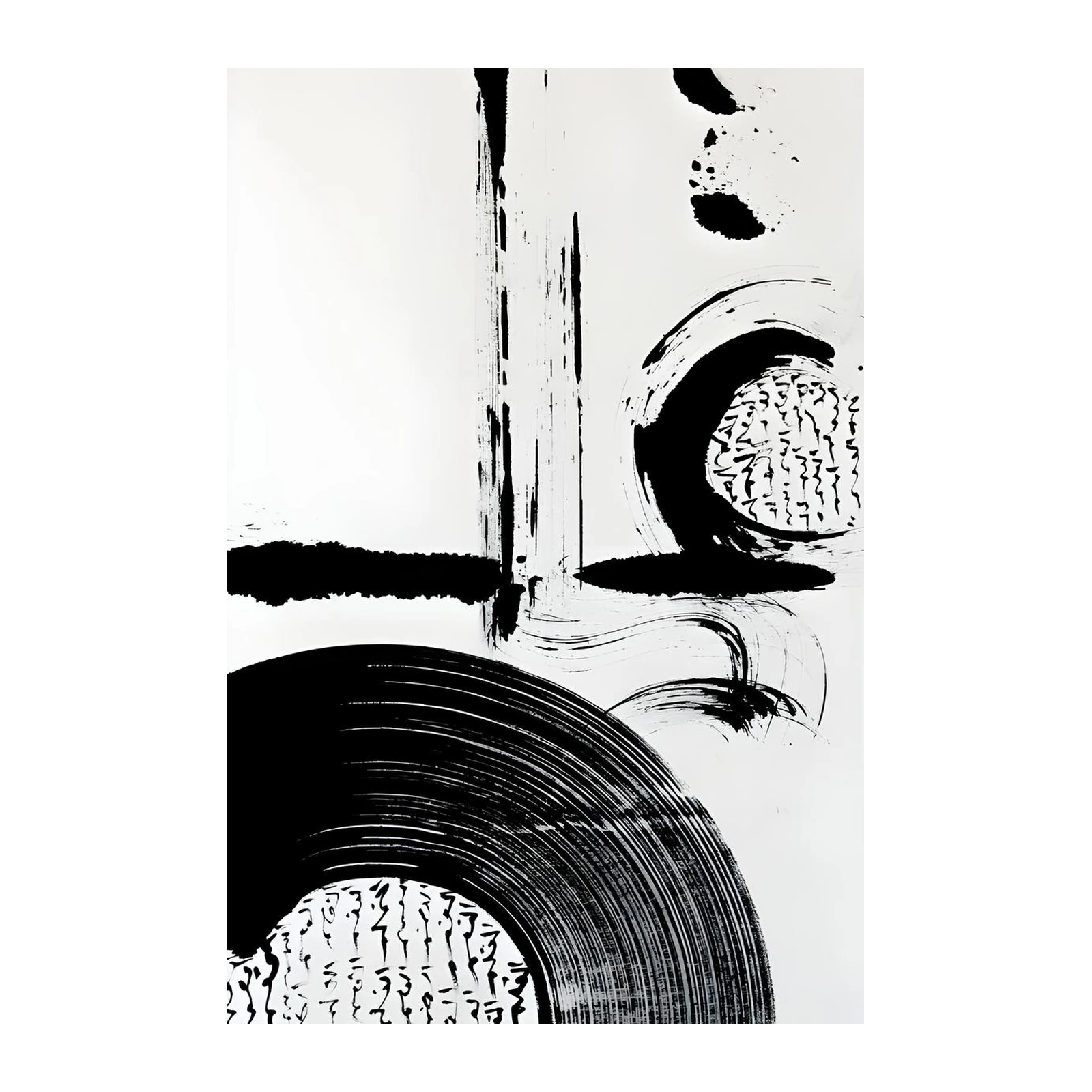 Zen Ink Strokes Wall Art