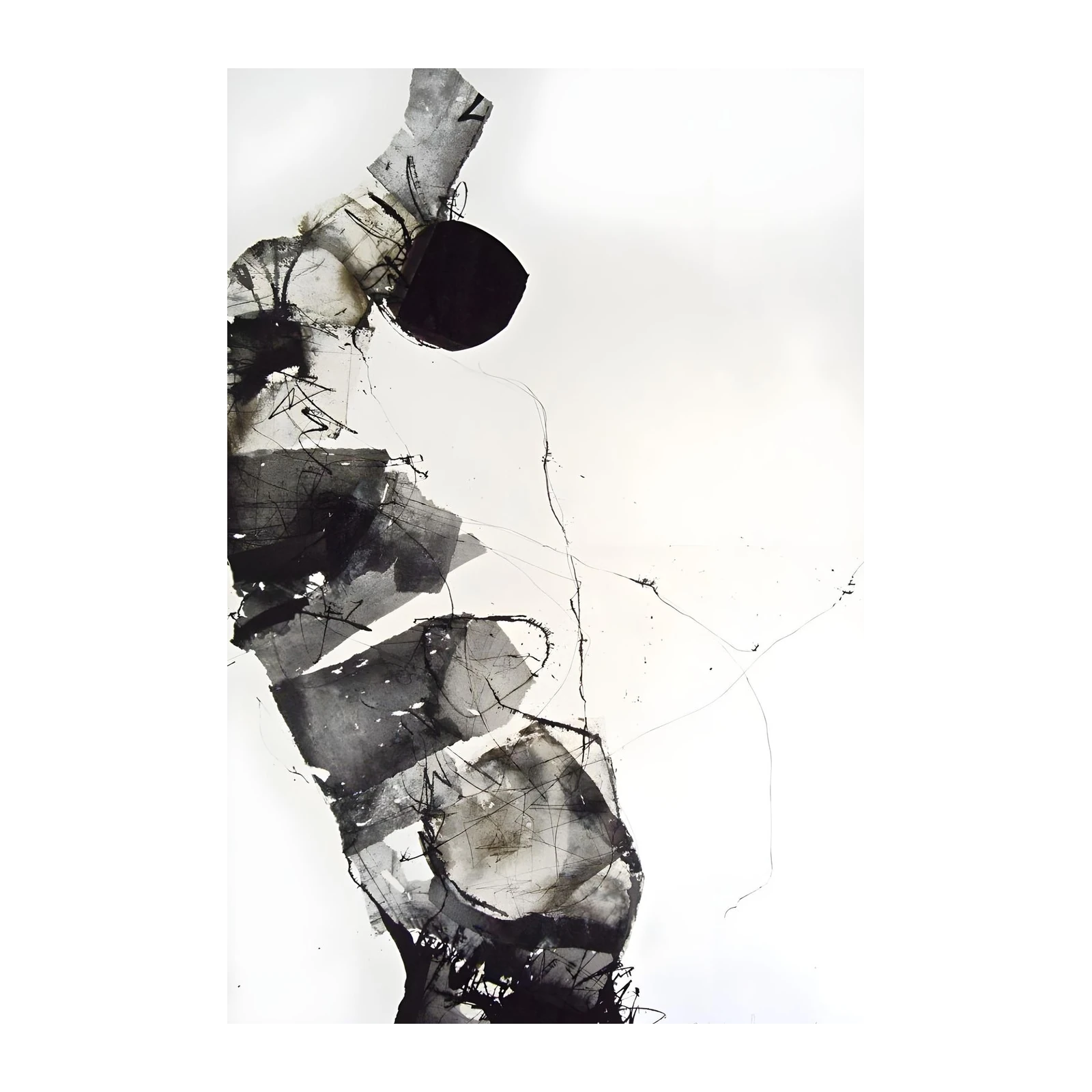 Abstract Monochrome Figure Wall Art