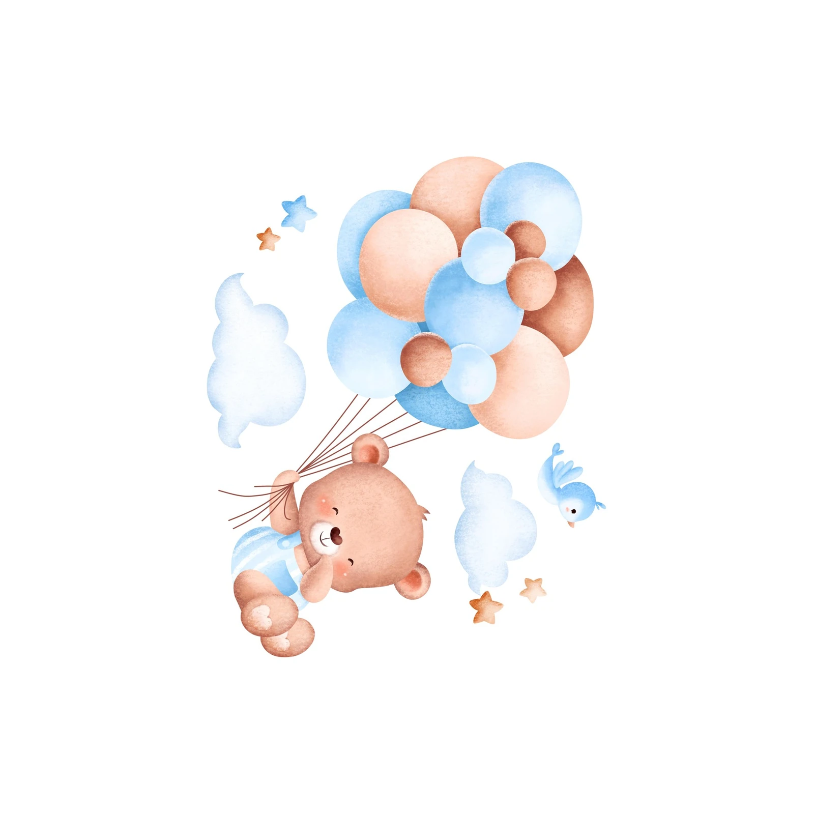 Whimsical Bear Balloons Nursery Art Wall Art