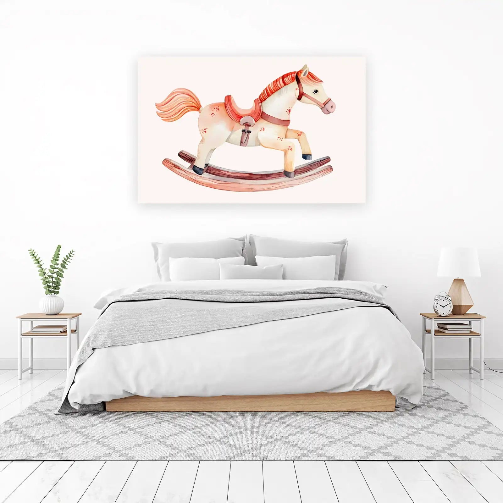 Watercolor Rocking Horse Wall Art