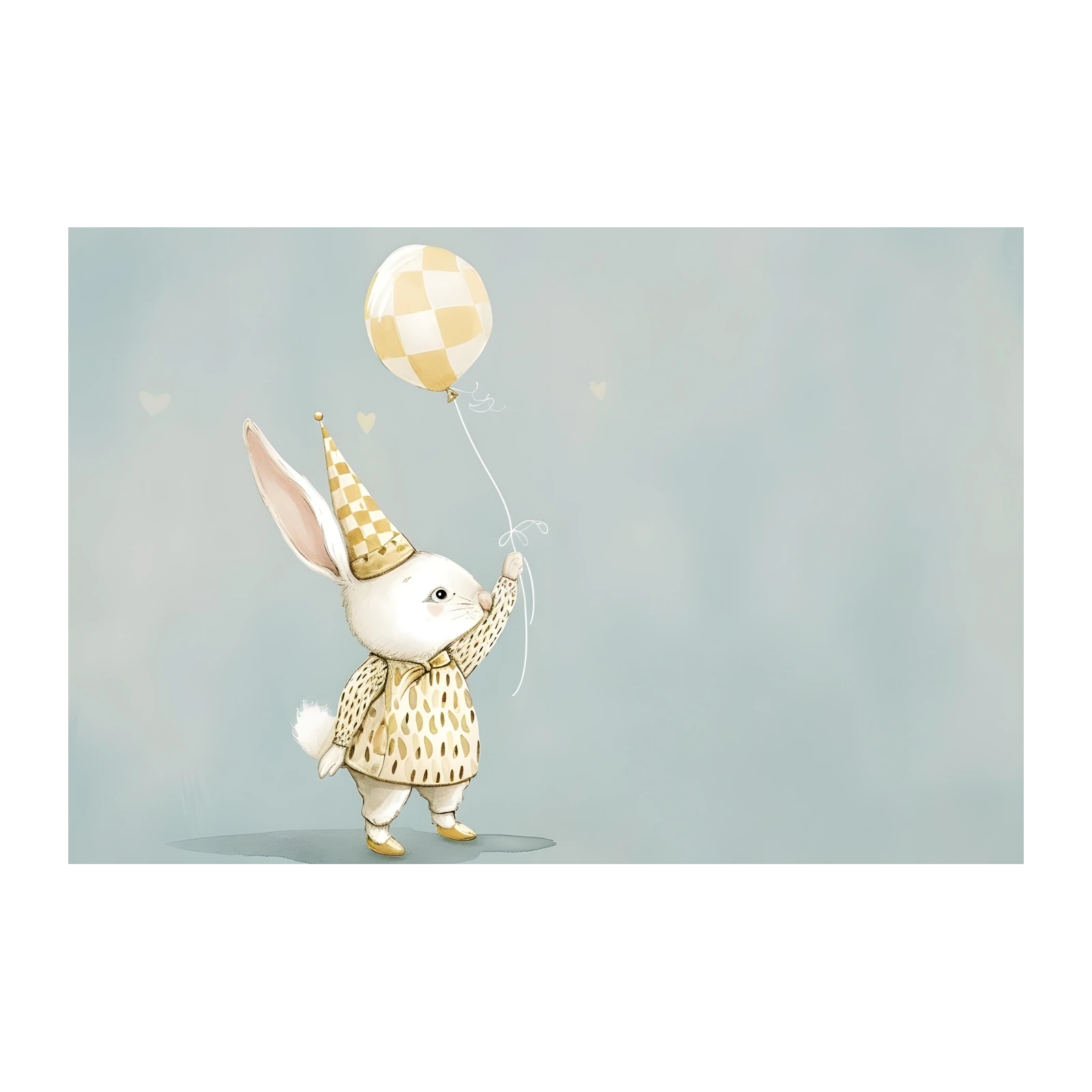 Whimsical Bunny Balloon Art Wall Art