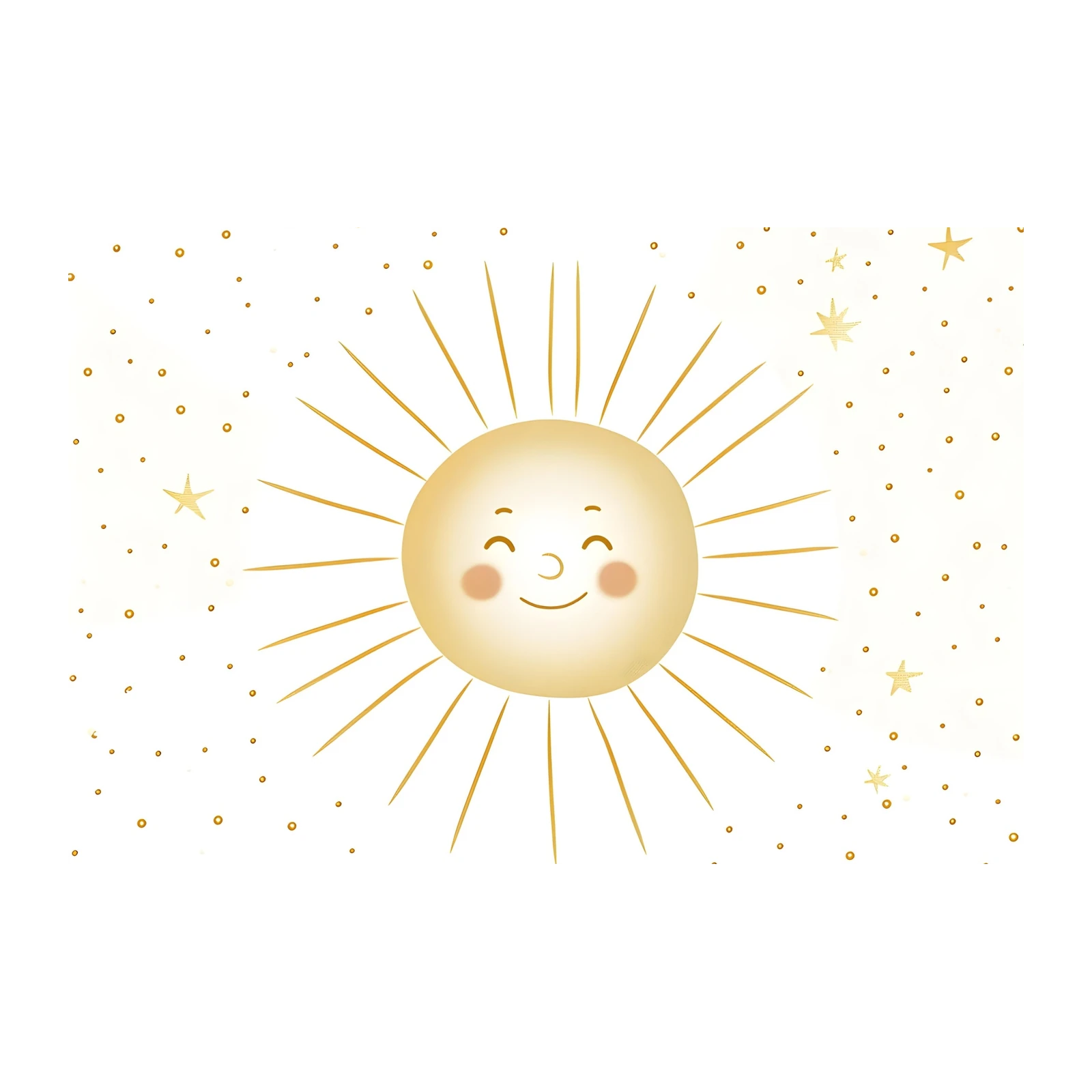 Happy Sun & Stars Whimsical Nursery Wall Art
