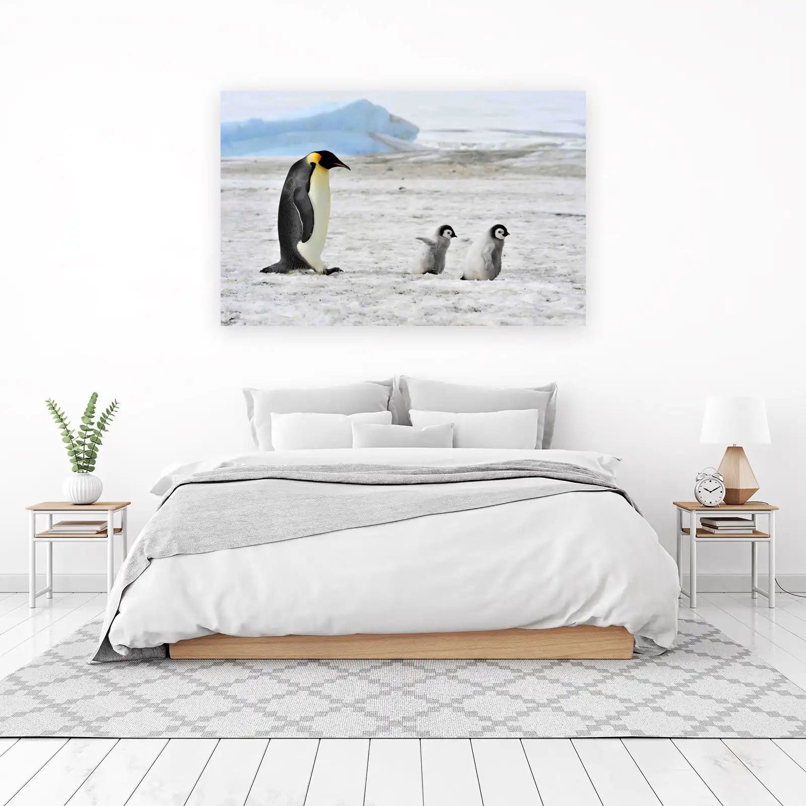 Majestic Emperor Penguins Family Wall Art