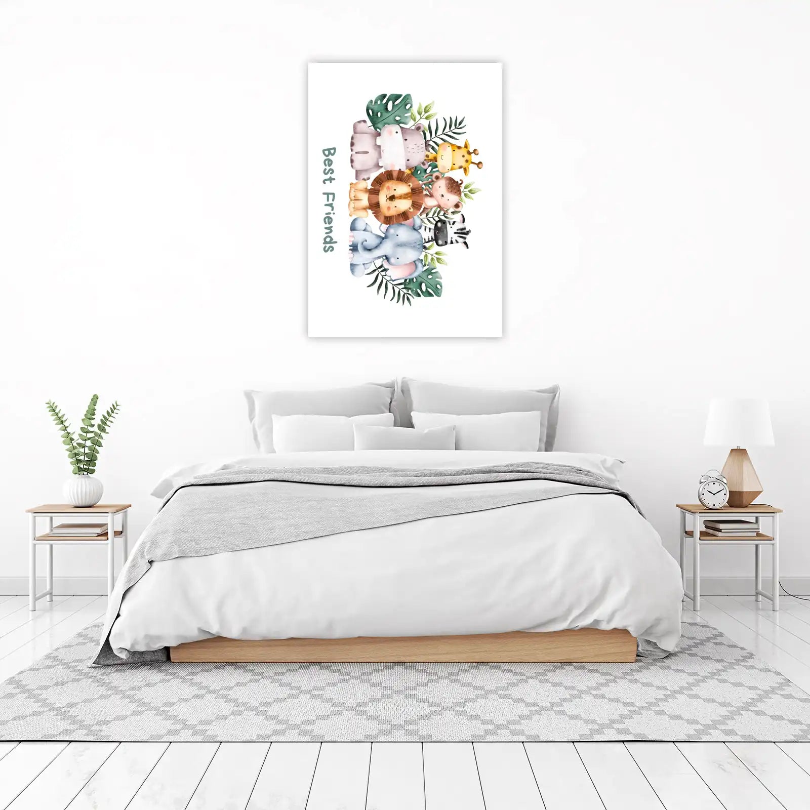 Cute Safari Animals "Best Friends" Wall Art