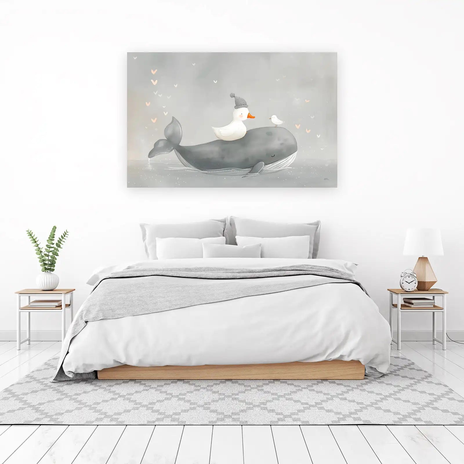 Whimsical Duck & Whale Adventure Wall Art