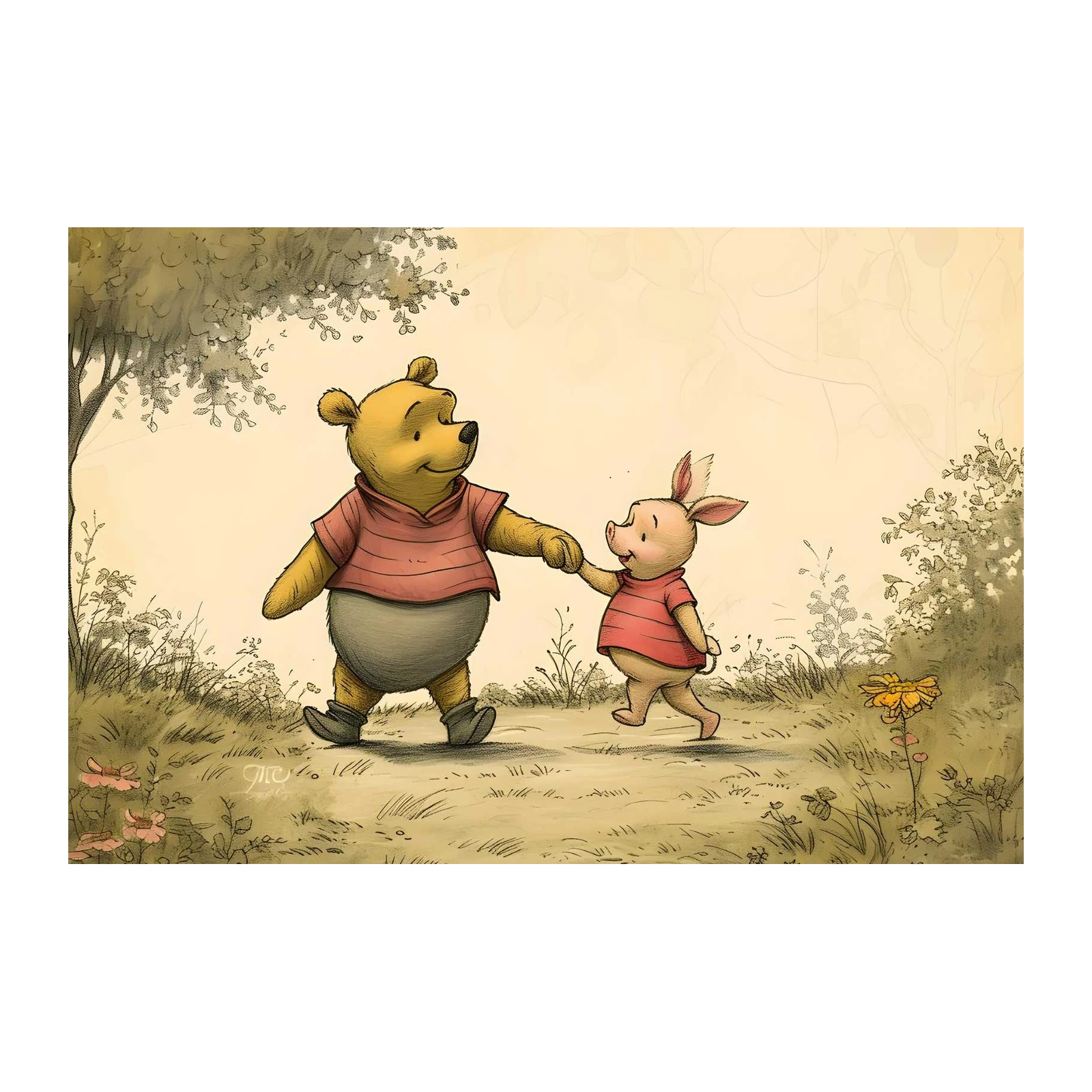 Winnie the Pooh & Piglet Friendship Wall Art