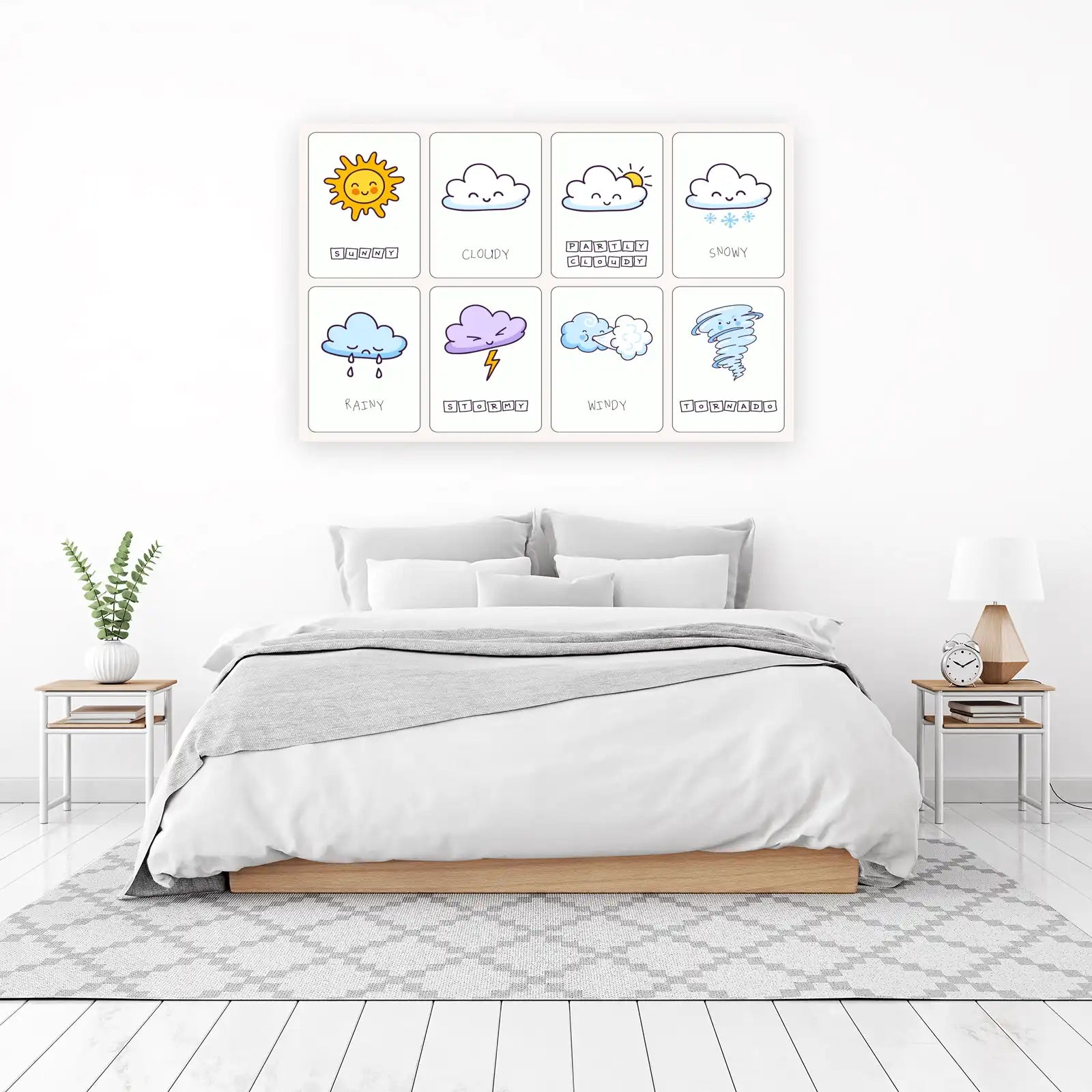 Cute Weather Flashcards Wall Art