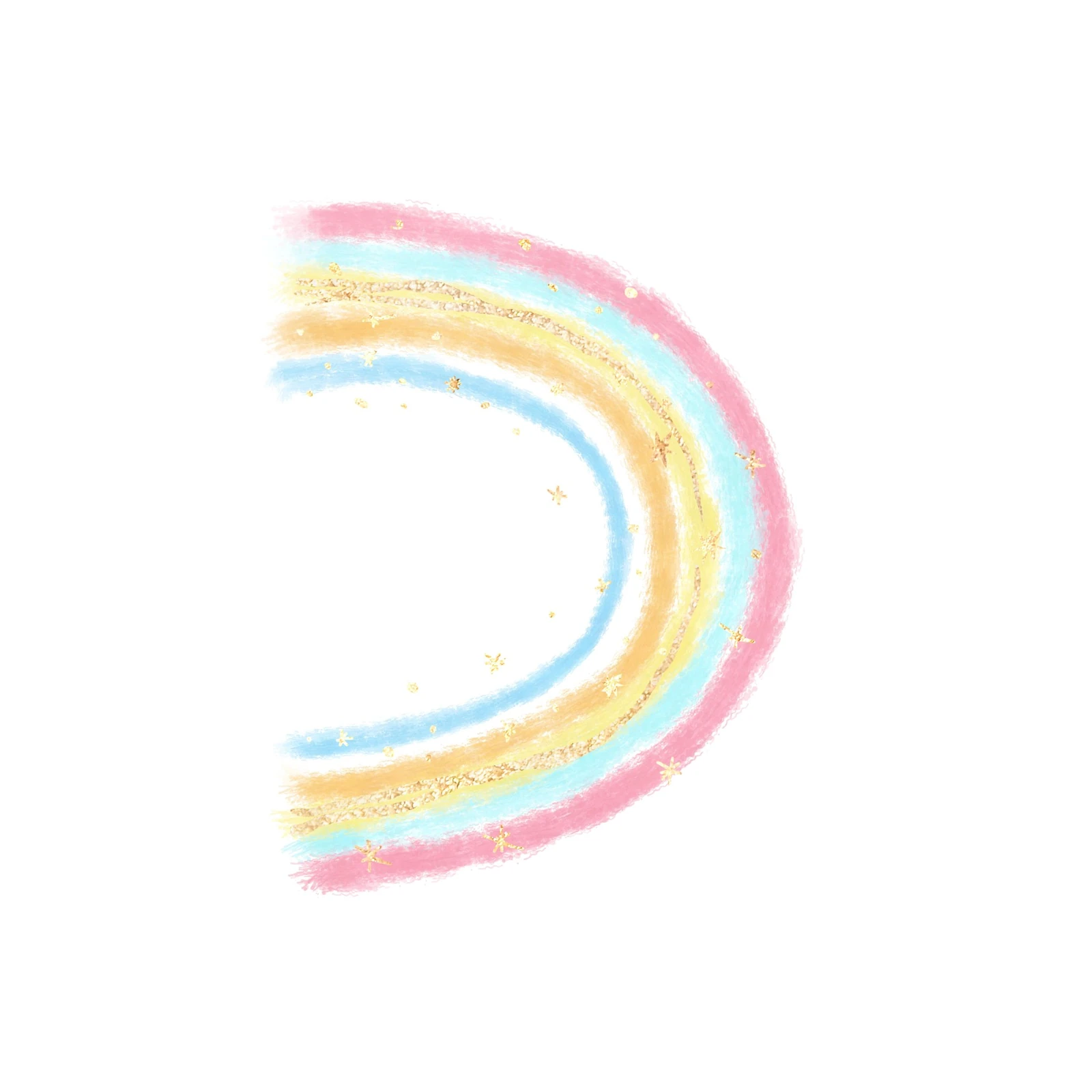 Dreamy Pastel Rainbow & Stars Wall Art