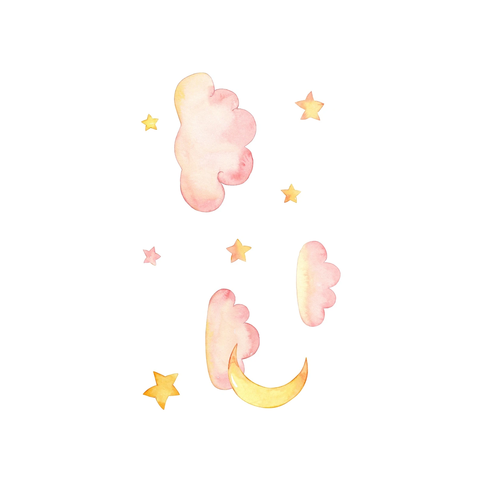 Dreamy Clouds & Stars Nursery Art Wall Art