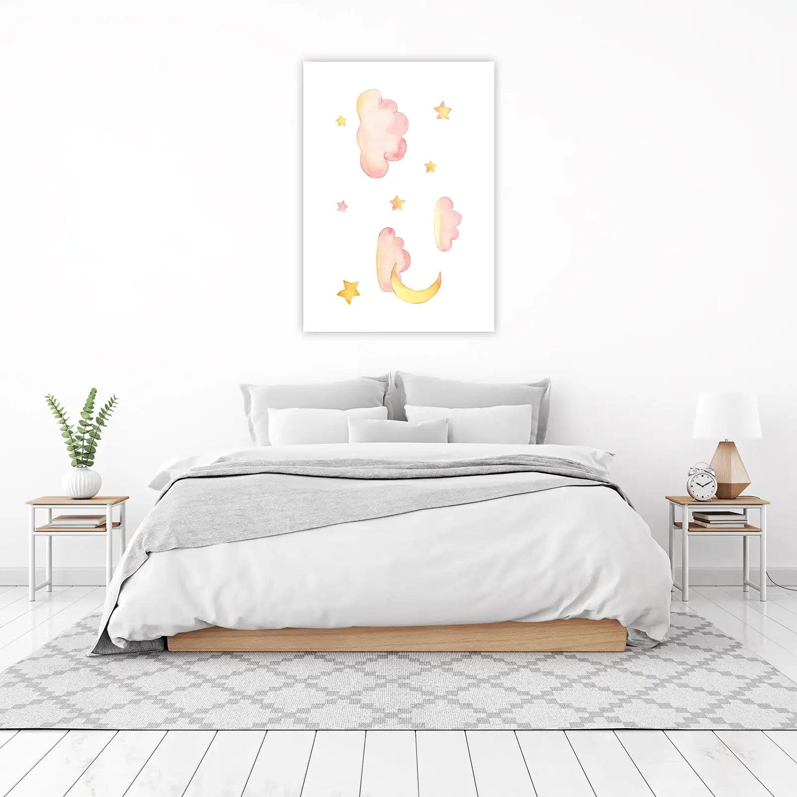 Dreamy Clouds & Stars Nursery Art Wall Art