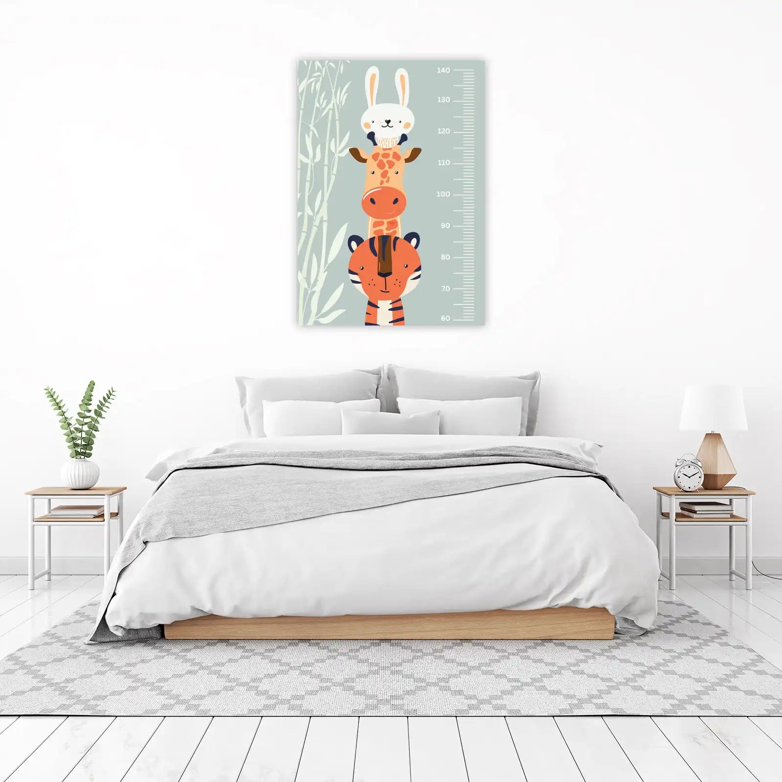 Jungle Safari Animals Growth Chart Wall Art
