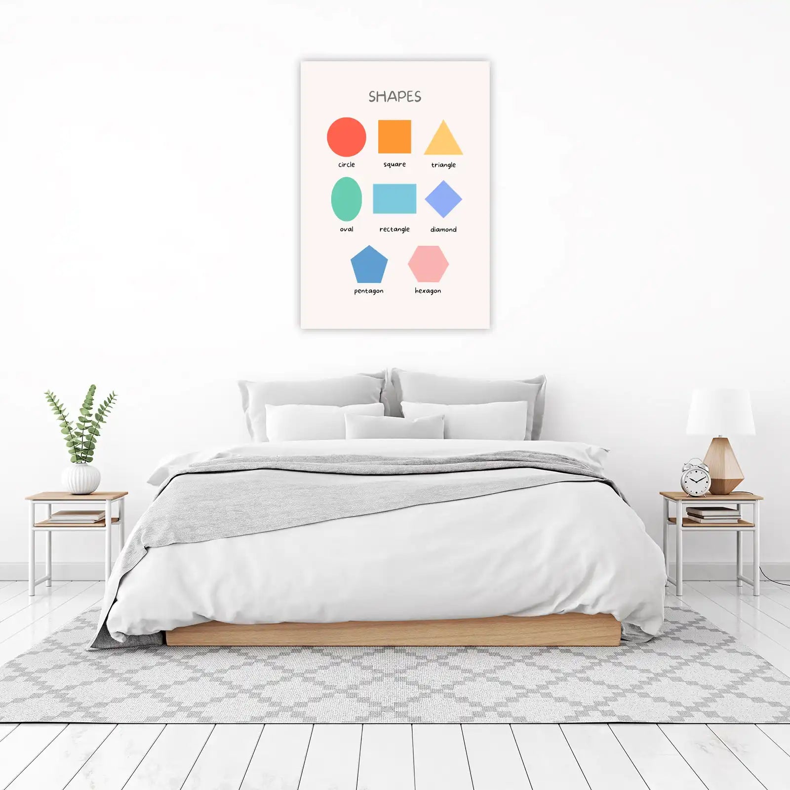 Geometric Shapes Educational Wall Art