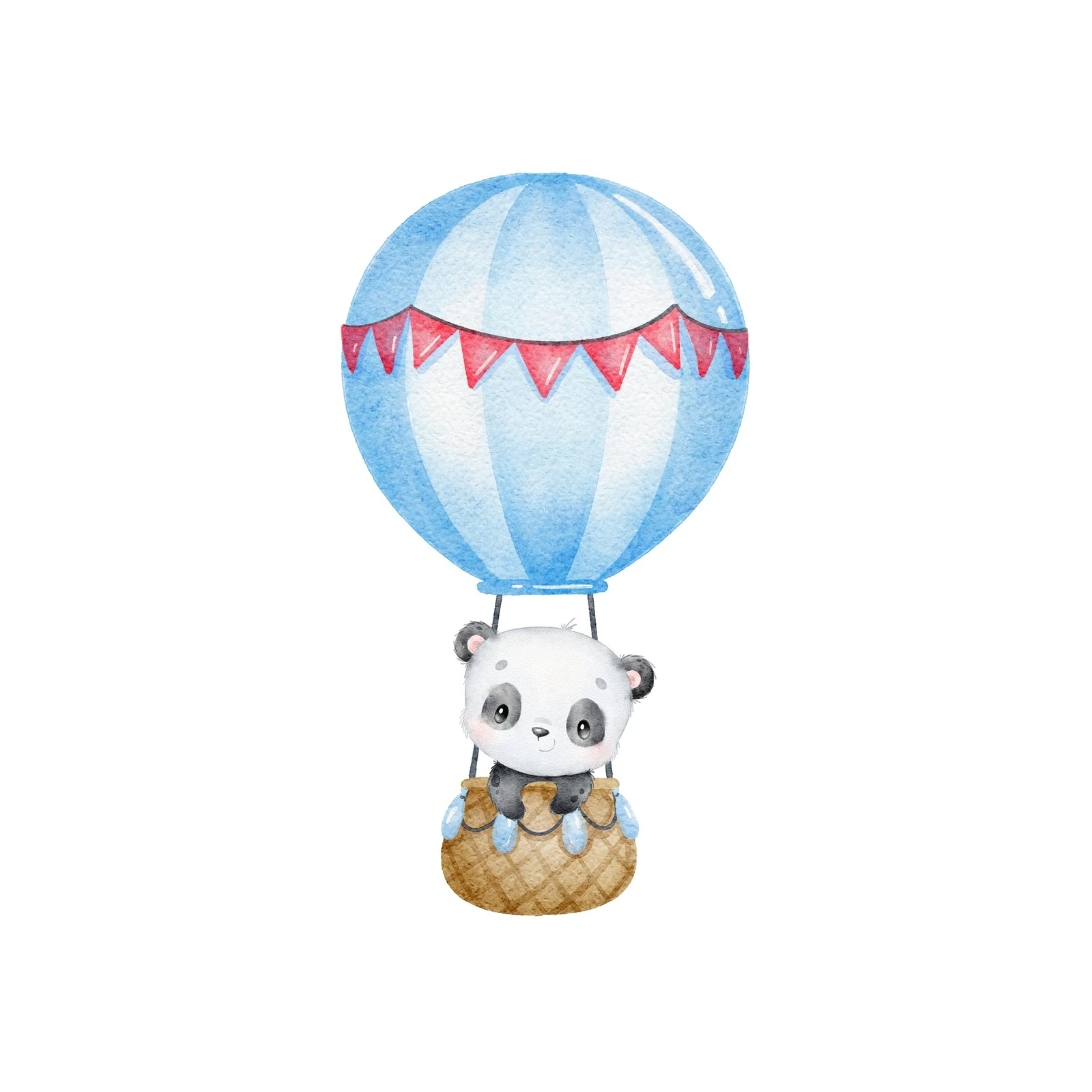 Adorable Panda Hot Air Balloon Wall Art for Kids