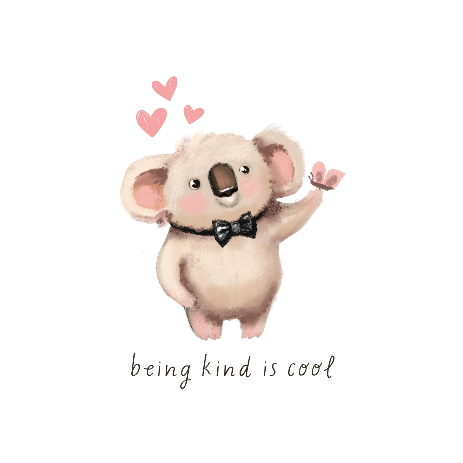 Adorable Koala with Butterfly Art Wall Art