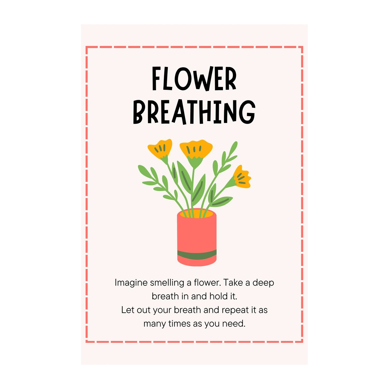 Calming Flower Breathing Poster Wall Art