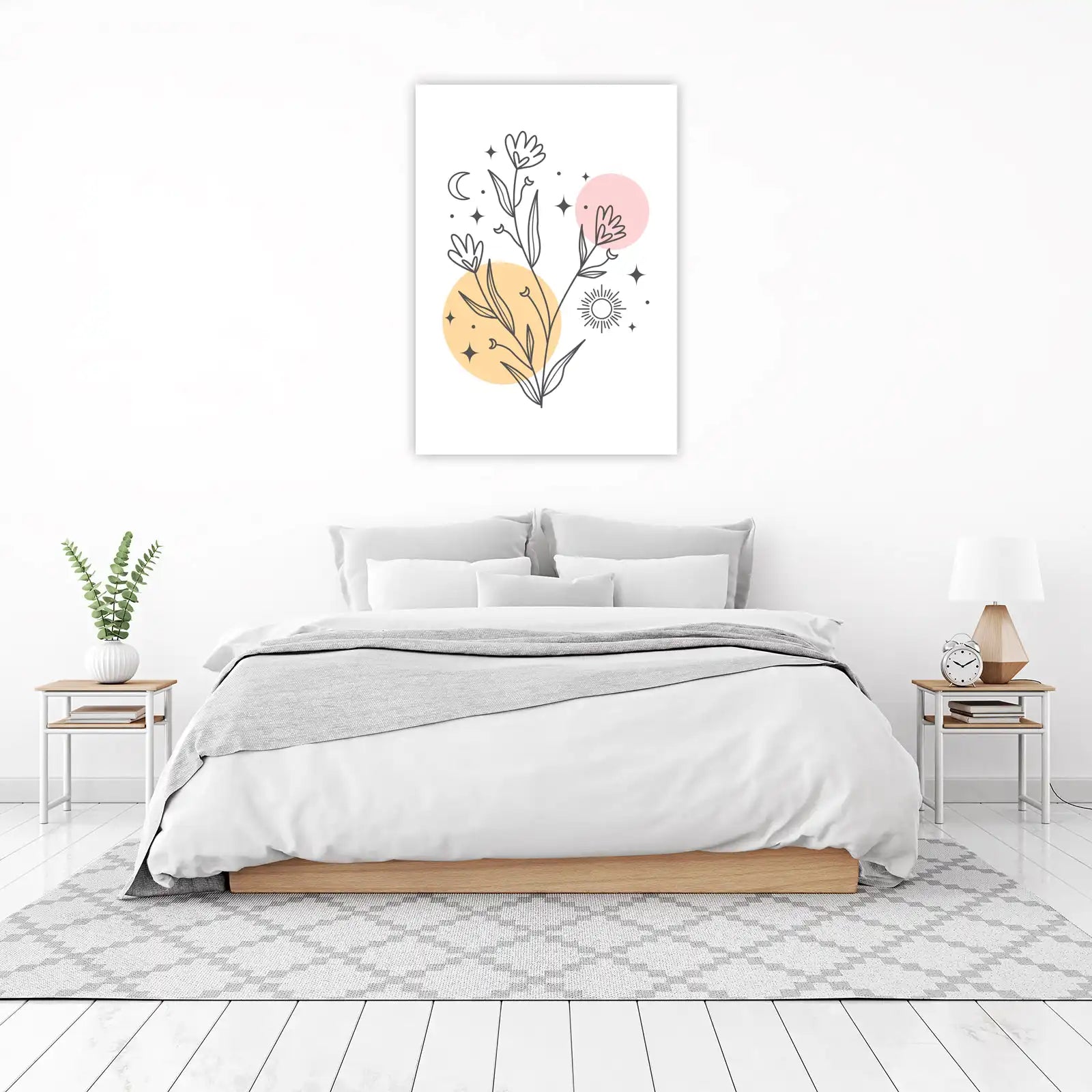 Celestial Botanical Line Art Wall Art