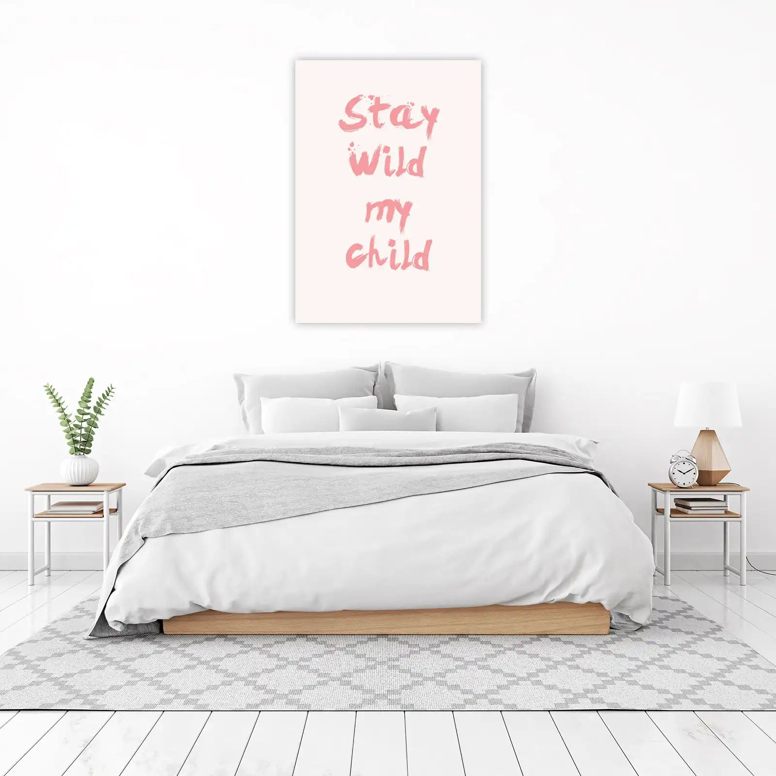 Stay Wild My Child Pink Brushstroke Wall Art
