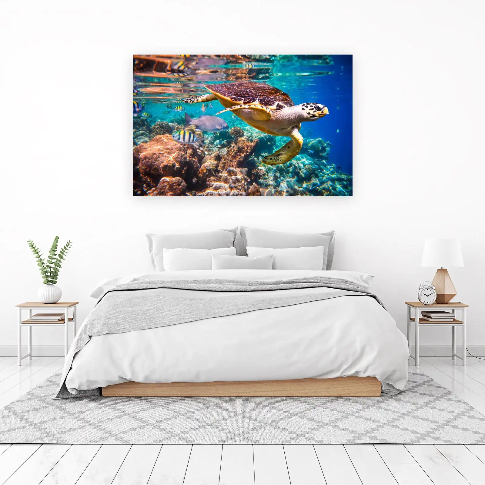 Majestic Sea Turtle & Tropical Fish Wall Art