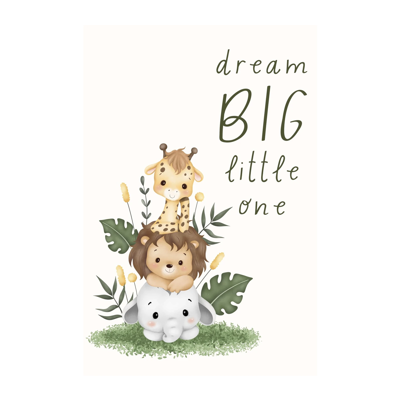 Dream Big Safari Friends Wall Art