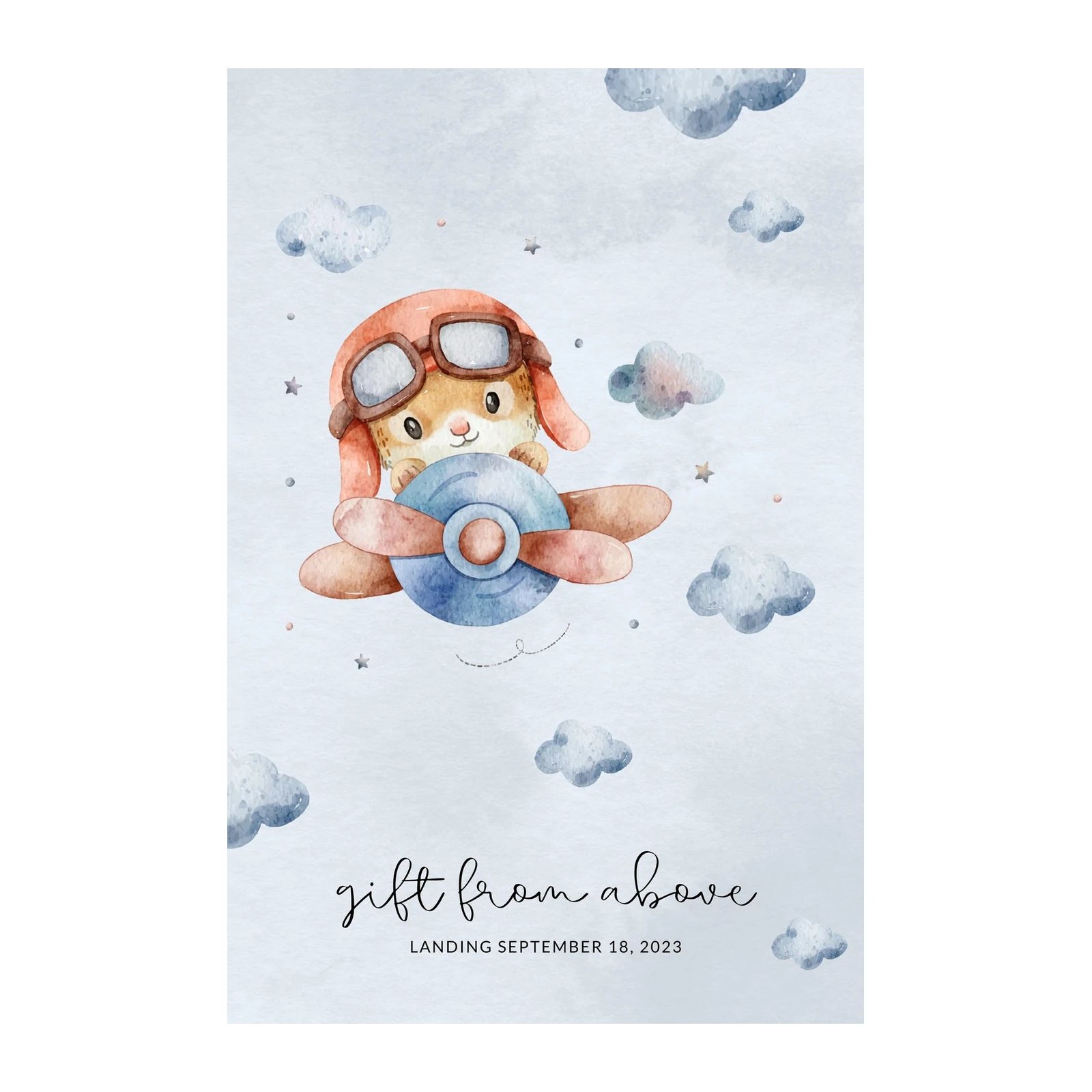 Adorable Pilot Hamster Flying Cute Airplane Wall Art