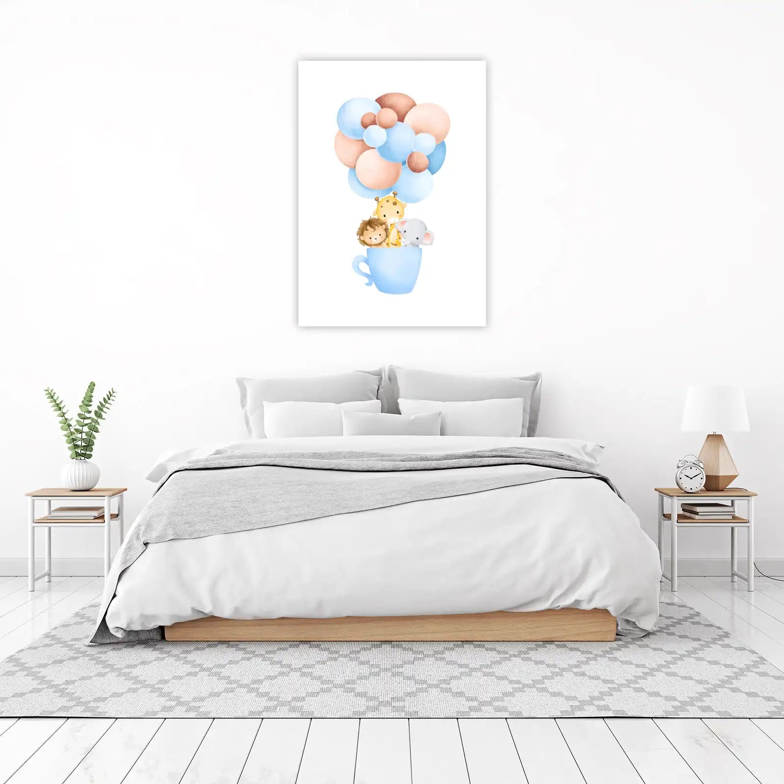 Cute Safari Animals in Cup Wall Art