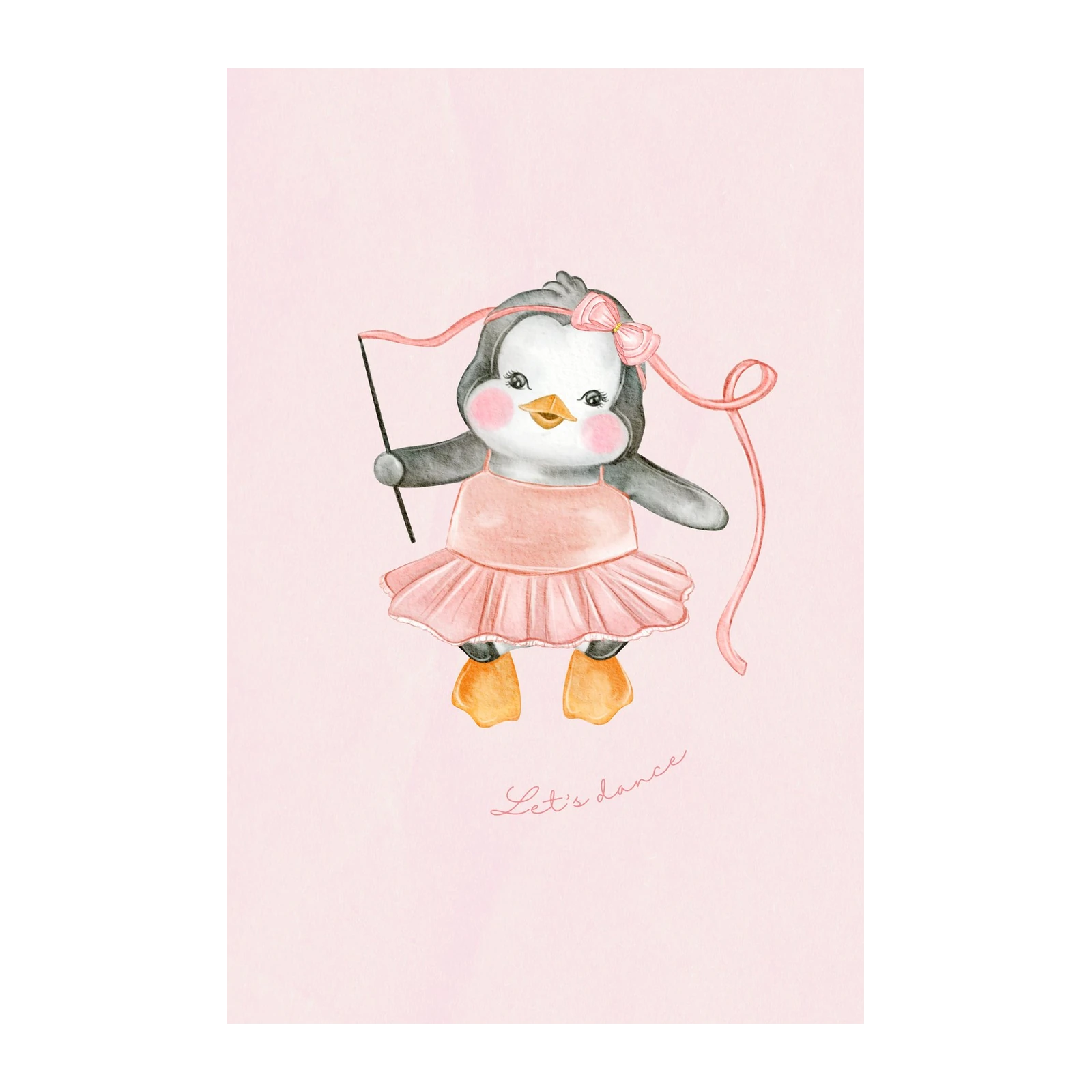 Adorable Dancing Penguin Ballet Tutu Wall Art