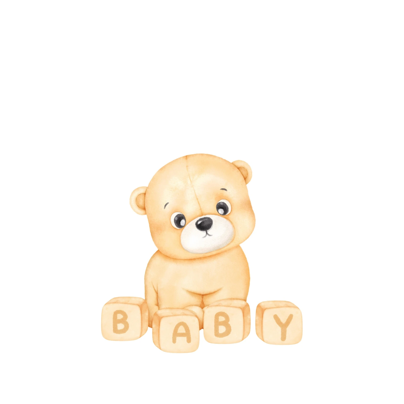 Adorable Teddy Bear Baby Blocks Wall Art