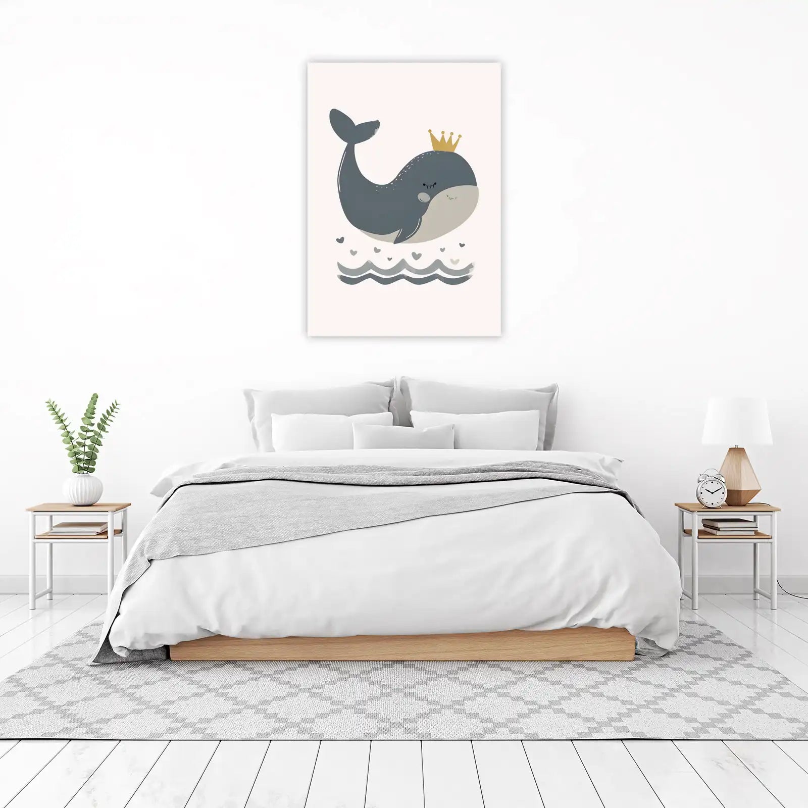 Whimsical Whale King Nursery Wall Art