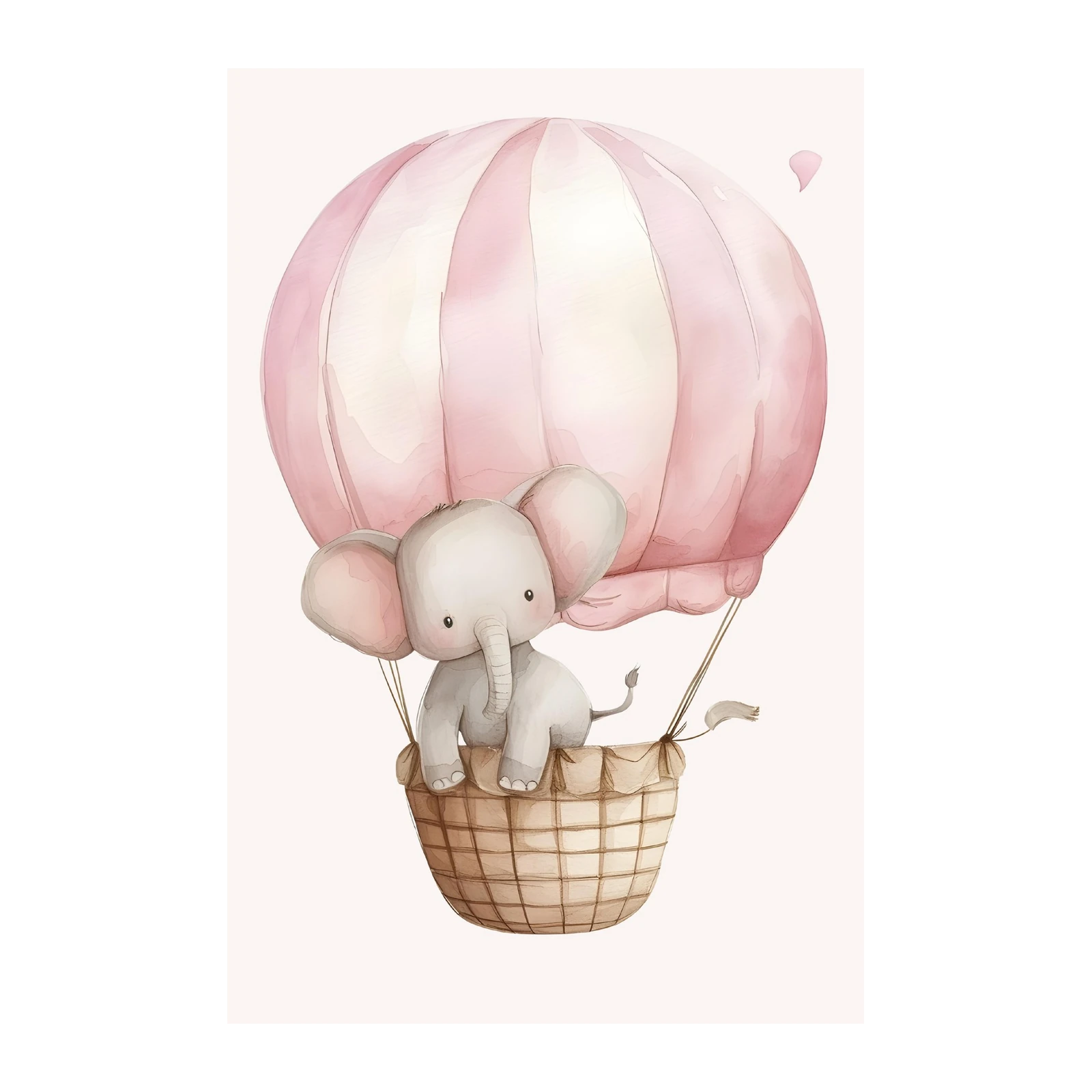 Adorable Elephant Hot Air Balloon Wall Art