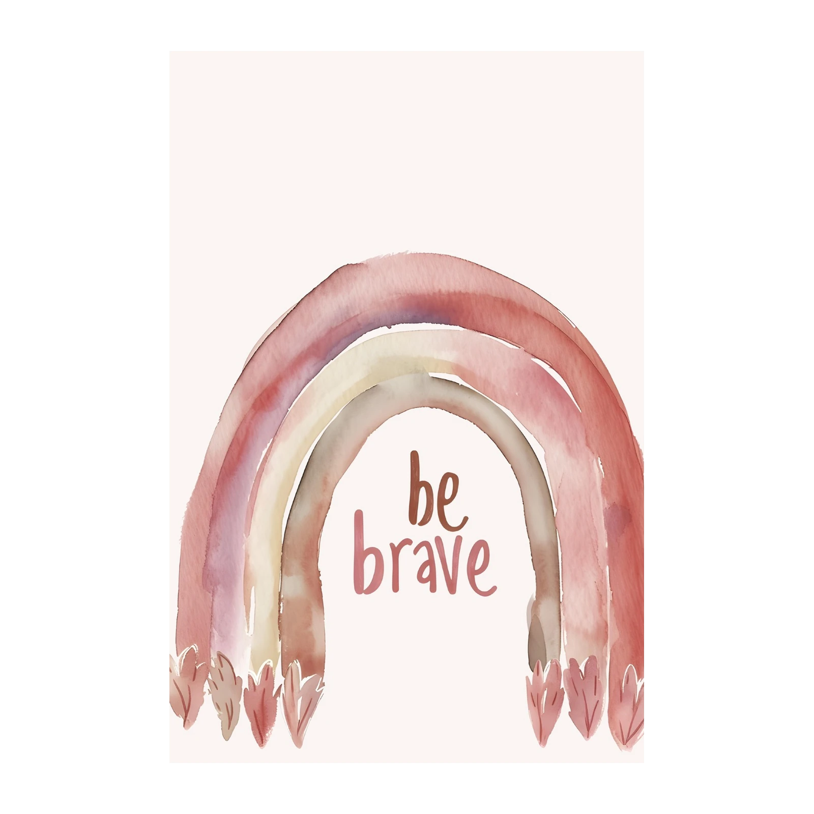 Boho Rainbow "Be Brave" Wall Art Wall Art