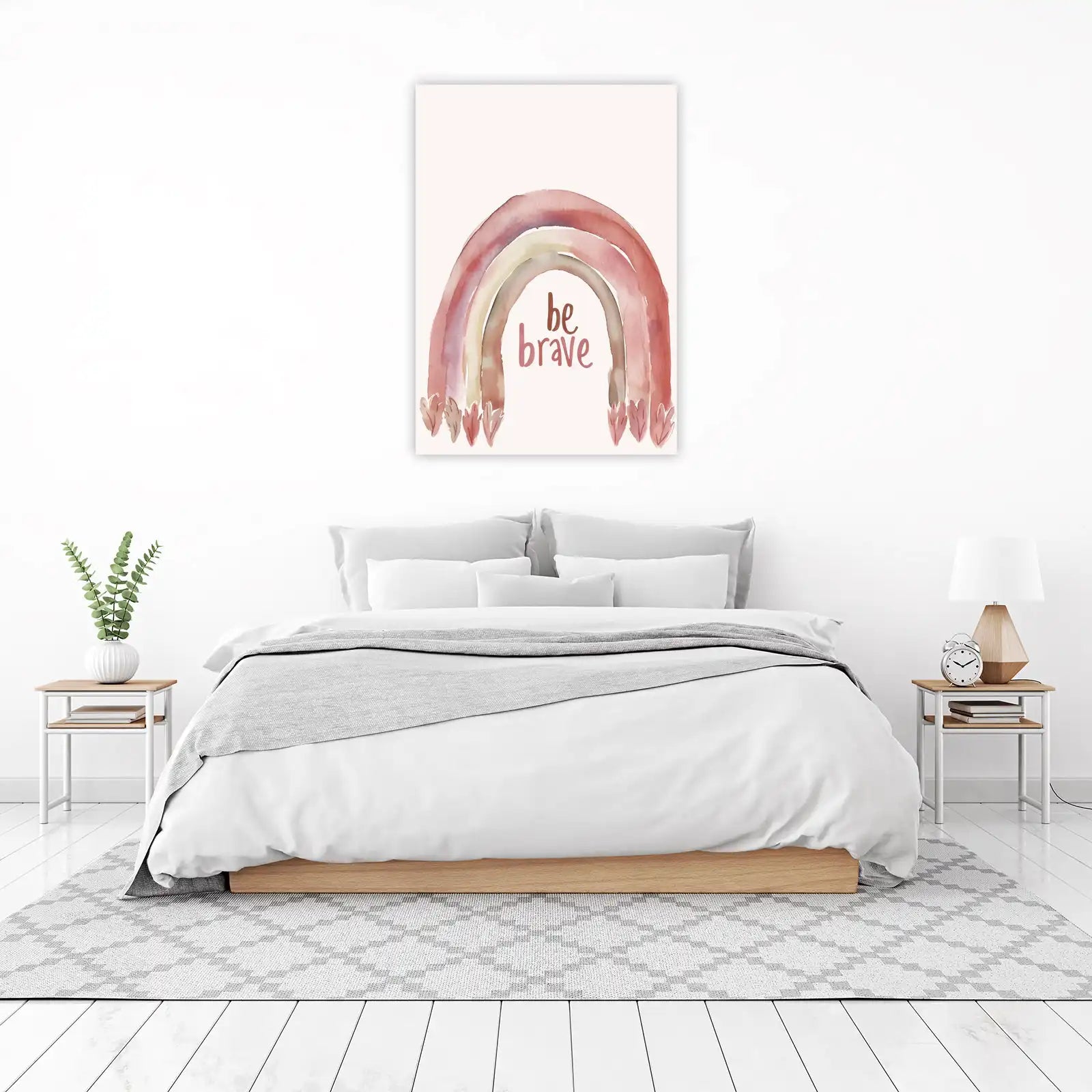 Boho Rainbow "Be Brave" Wall Art Wall Art