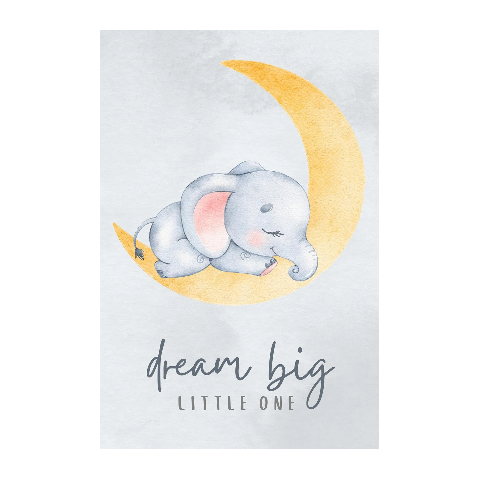 Cute Sleeping Elephant Dream Big Wall Art