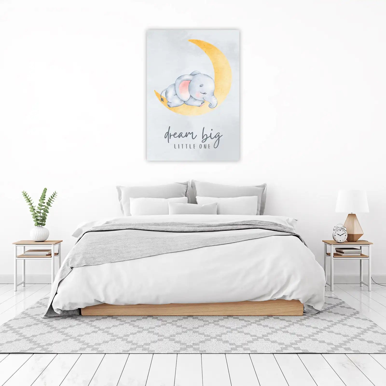 Cute Sleeping Elephant Dream Big Wall Art