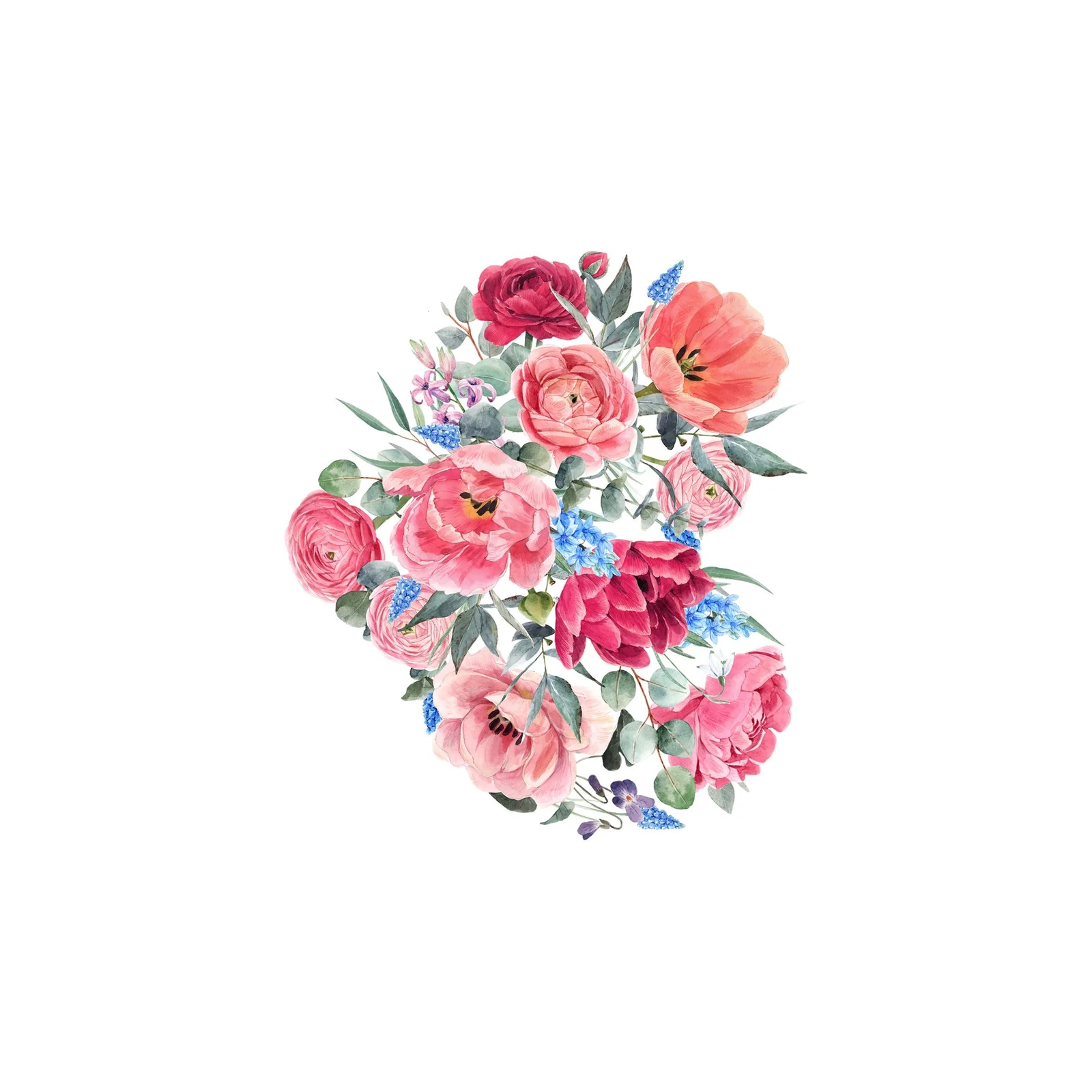 Vibrant Floral Dream Watercolor Bouquet Wall Art